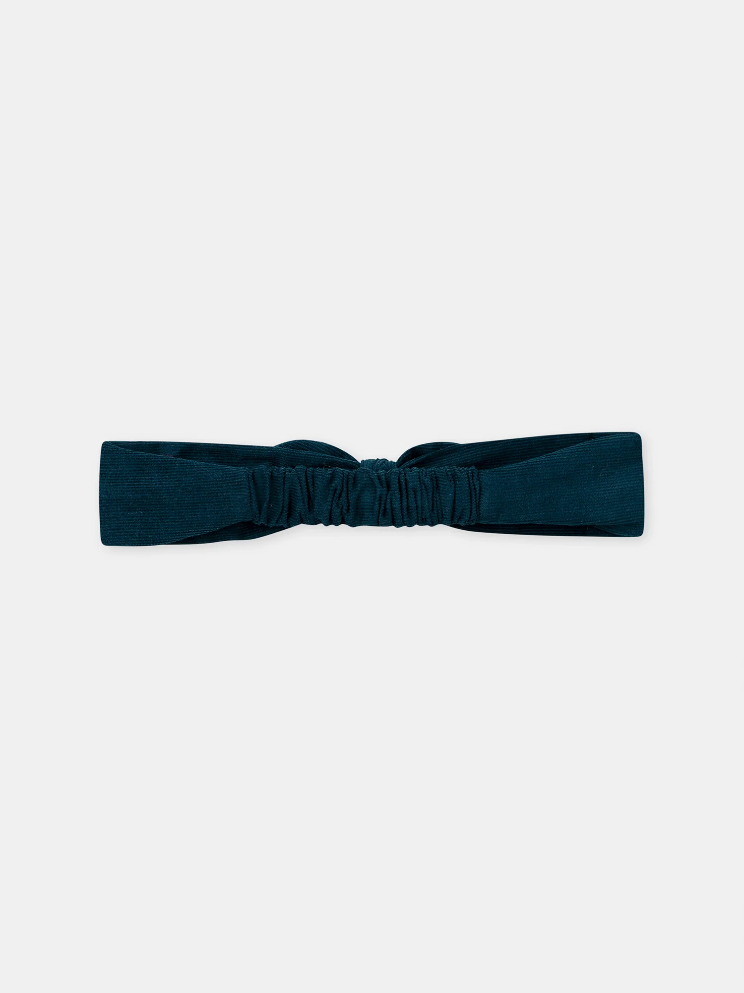 Bandeau bleu à broderie fleurs en velours Bébé Fille - Image 3