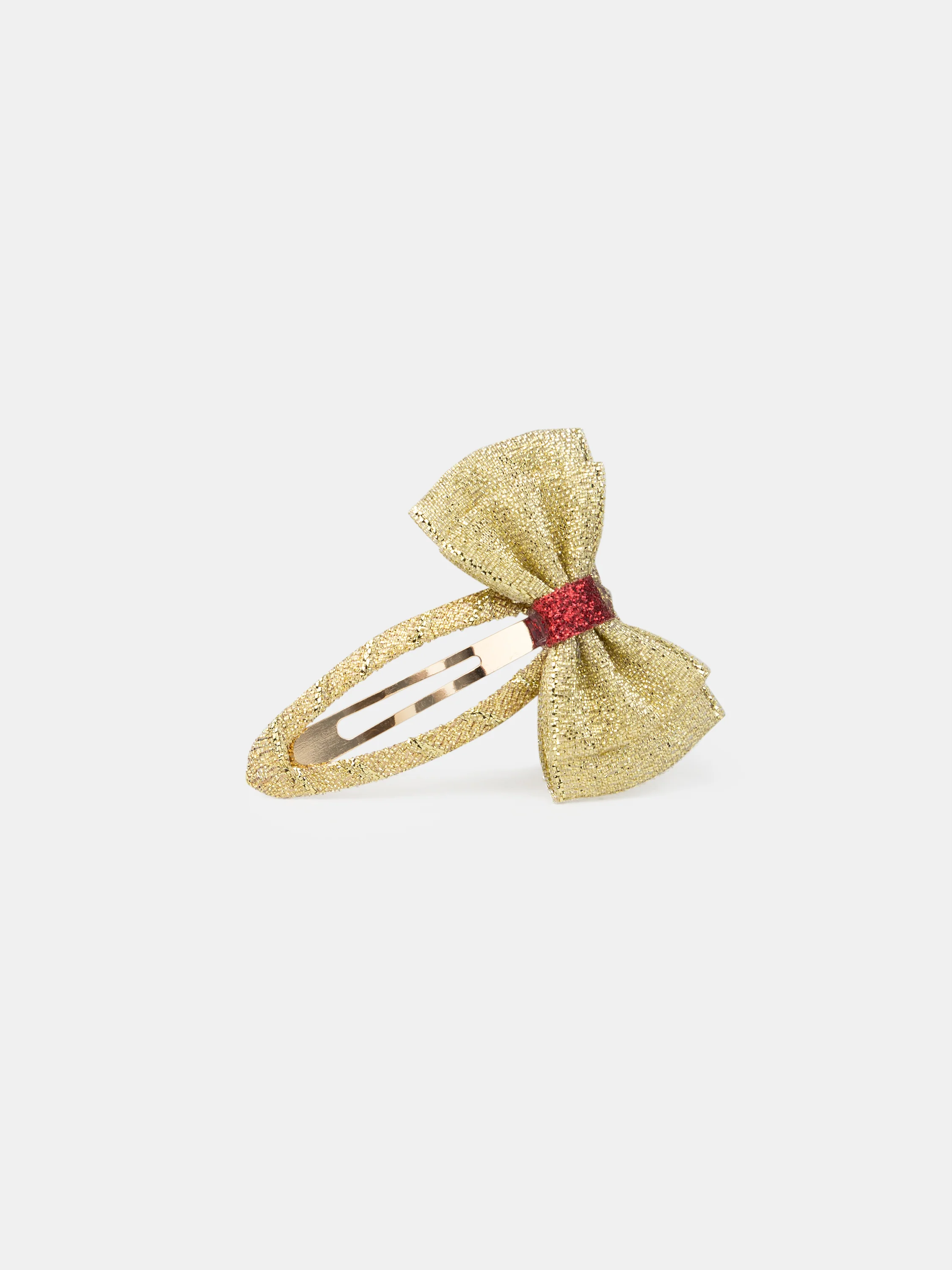 2 barrettes nœud dorée pailletés Fille - Image 2