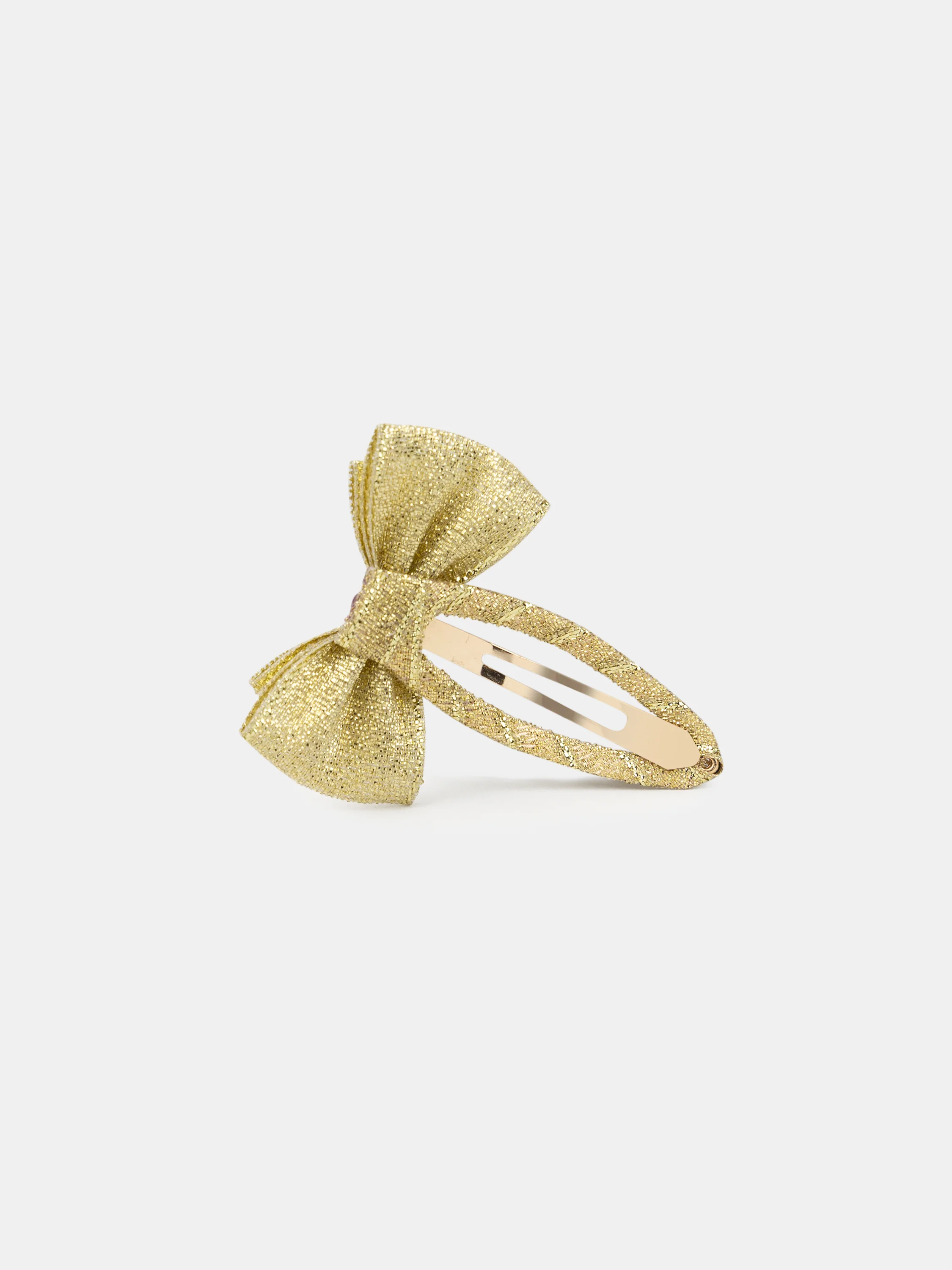 2 barrettes nœud dorée pailletés Fille - Image 3