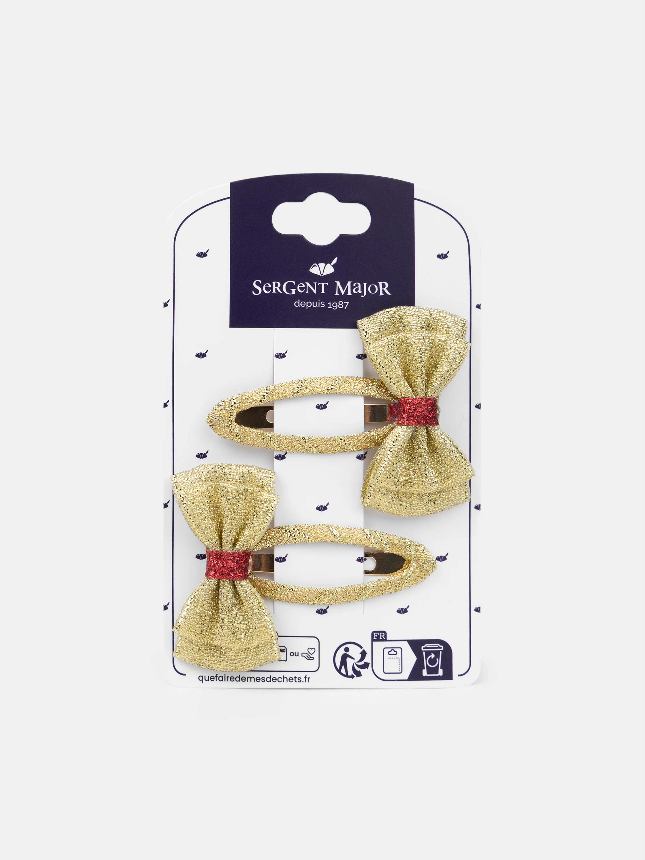 2 barrettes nœud dorée pailletés Fille - Image 4