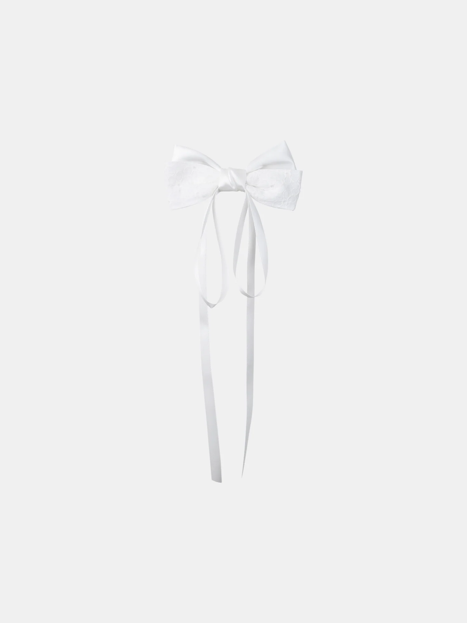 Barrette noeud brodé et satin