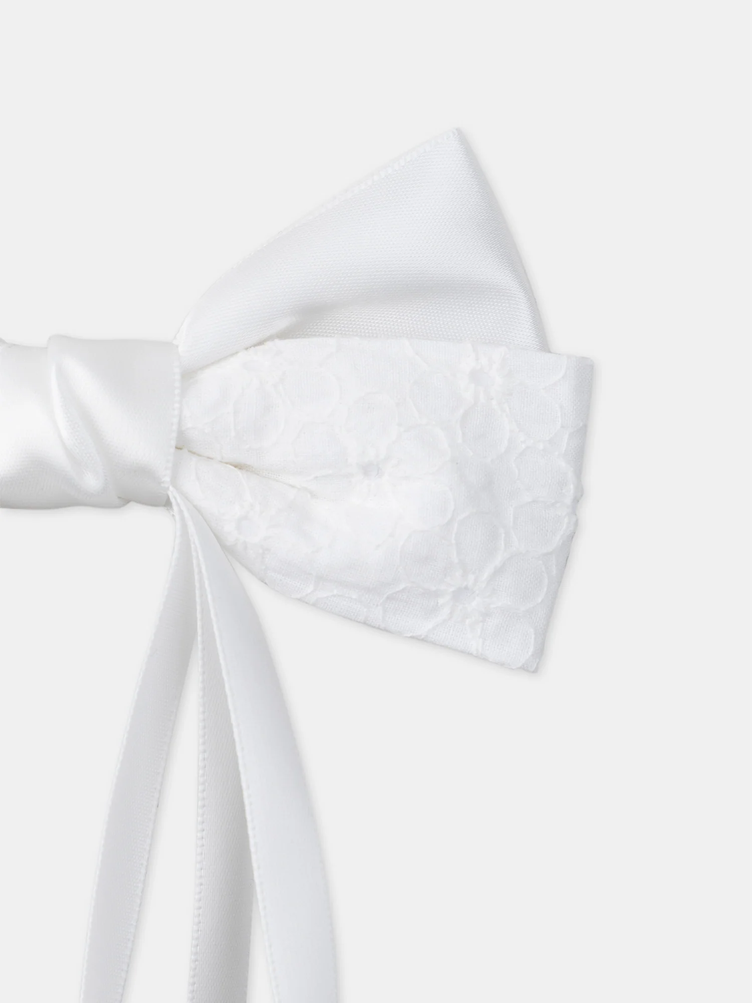 Barrette noeud brodé et satin - Image 2