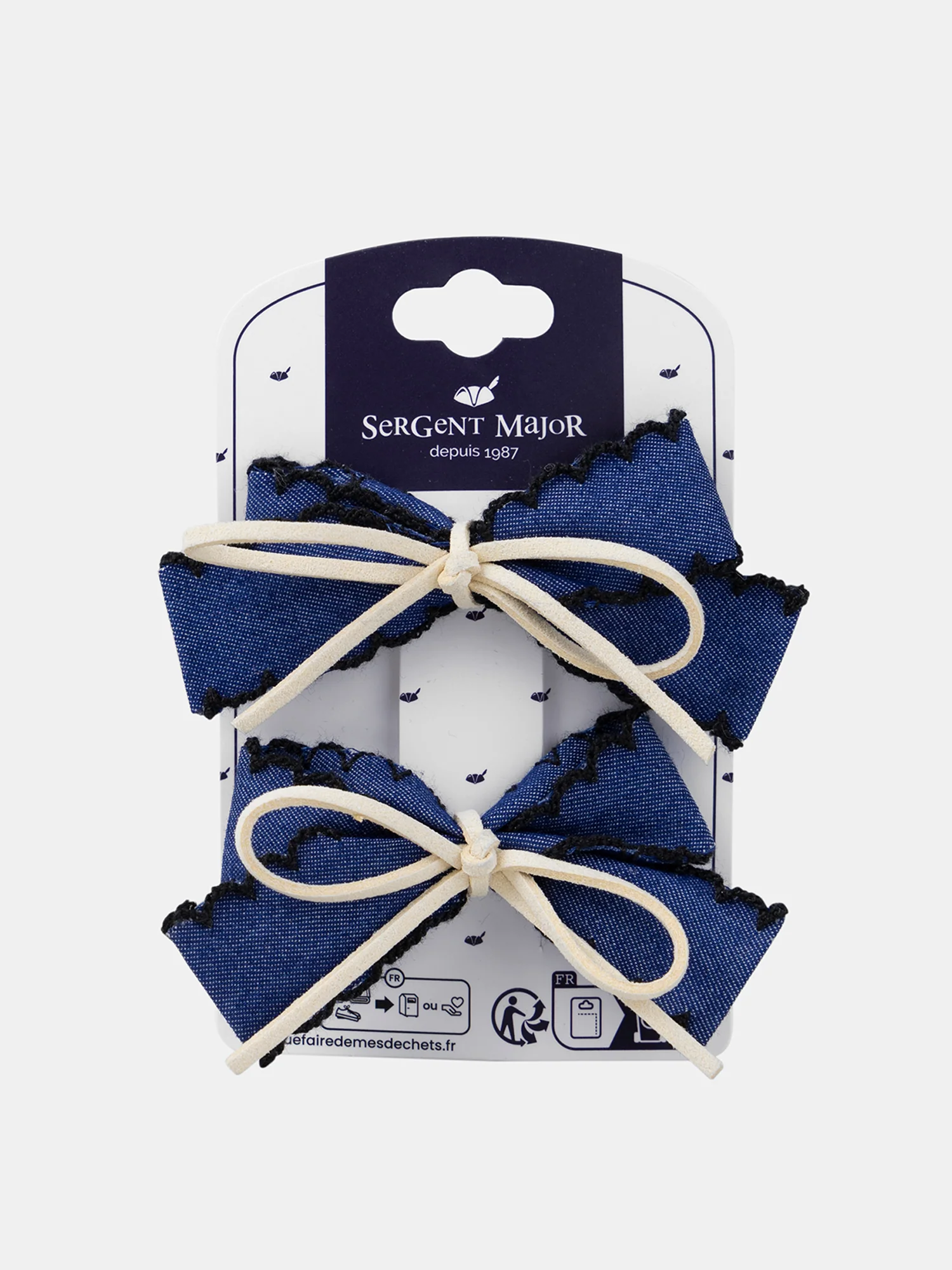 Barrettes noeuds denim - Image 3