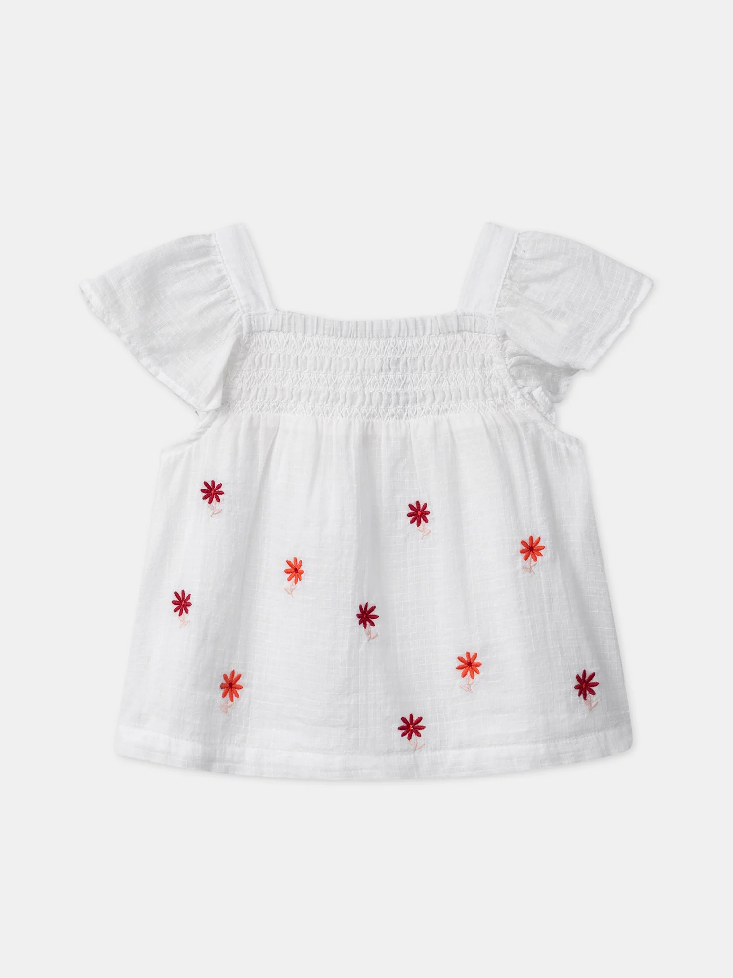 Blouse à smock brodée