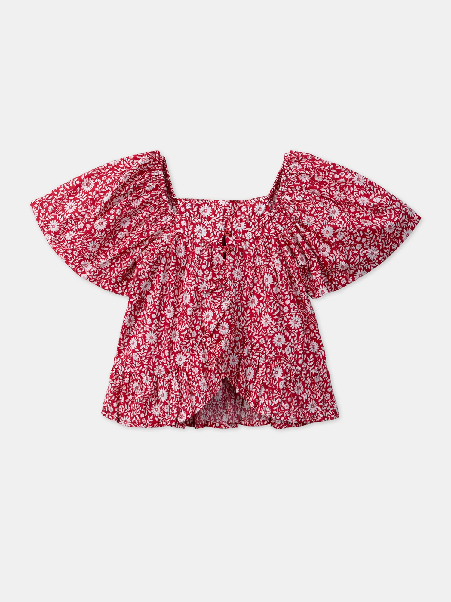 Blouse à smock fleurie manches ballons - Image 4