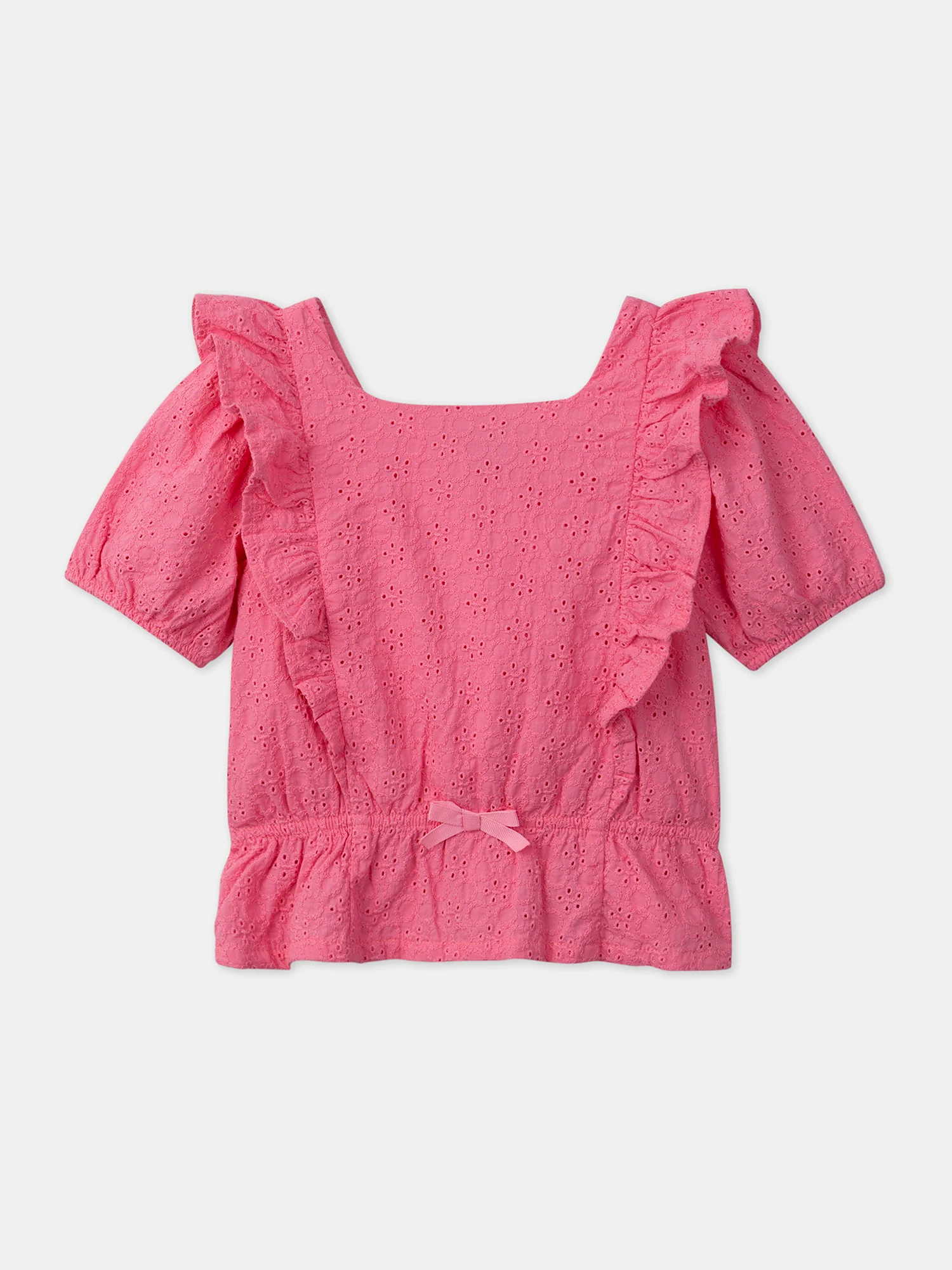 Blouse brodée rose