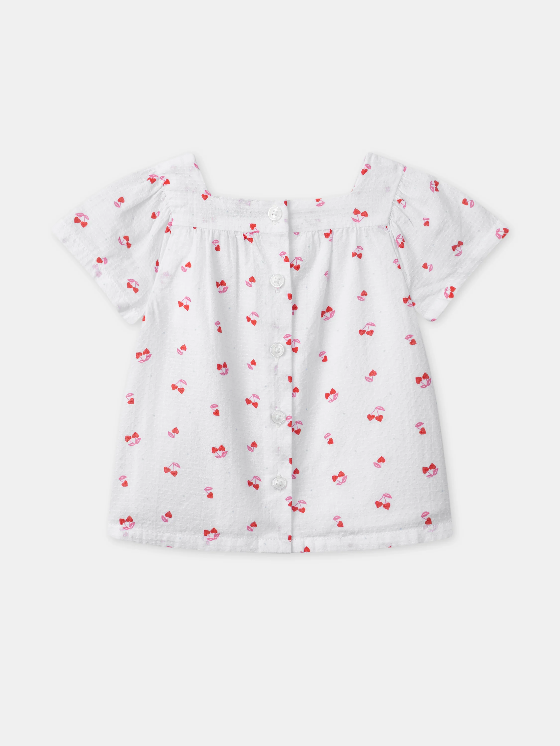 Blouse manches courtes cerises coeurs - Image 3