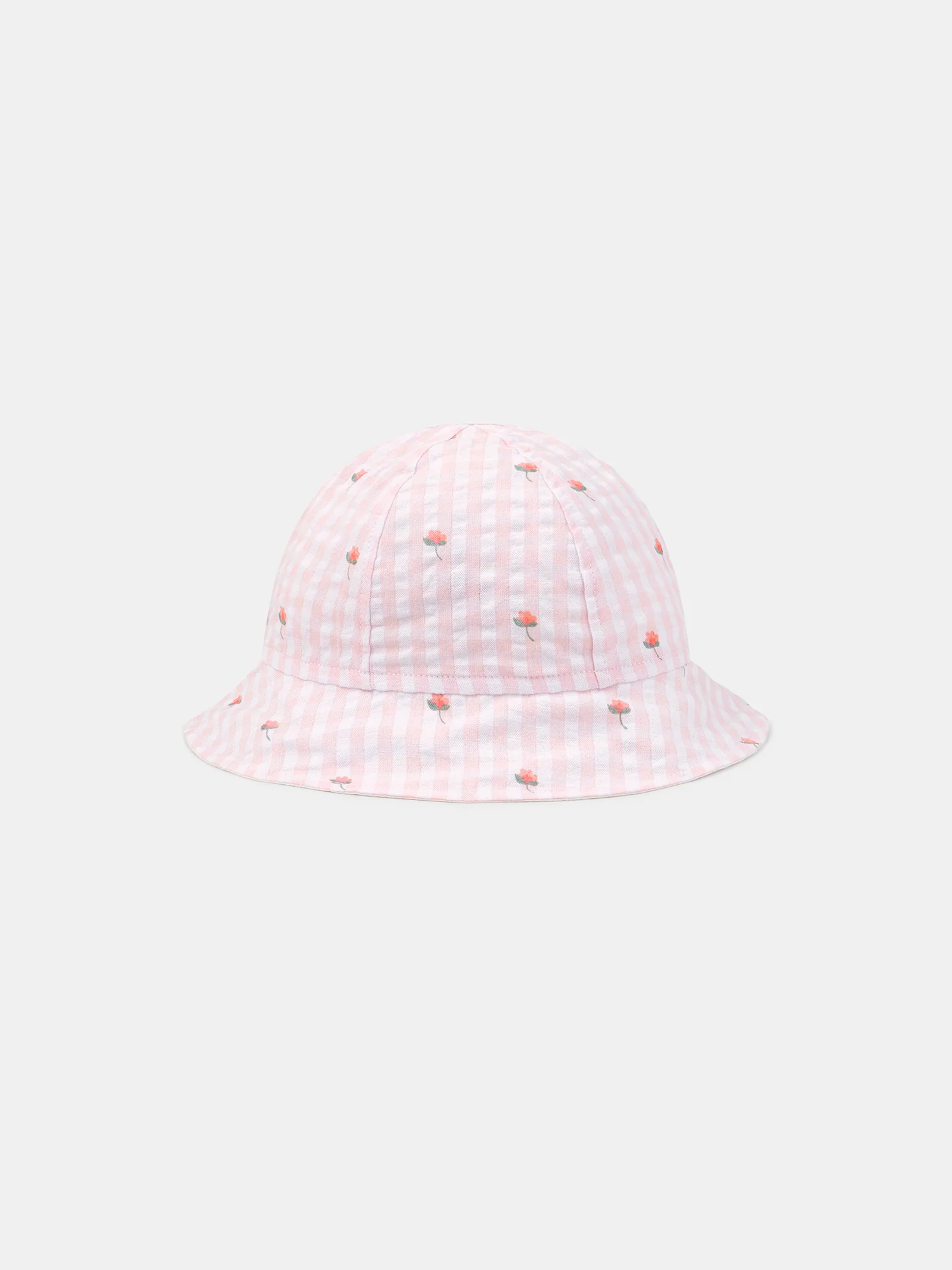 Bob vichy fleuri rose Naissance Fille - Image 5