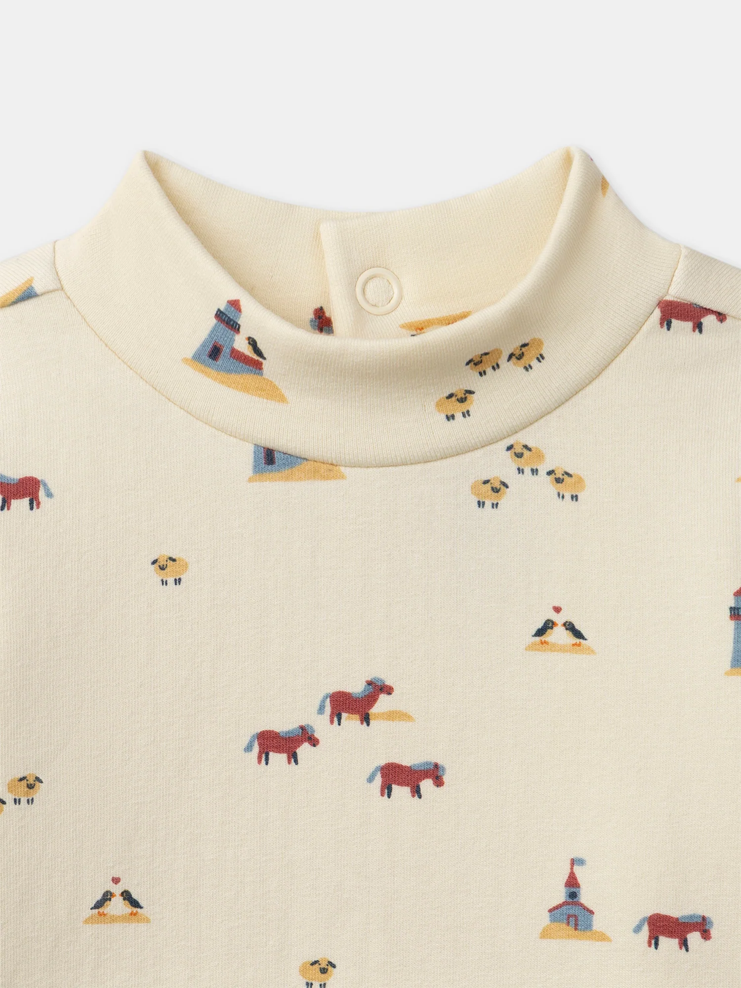 T-shirt écru imprimé animaux à manches longues Bébé Garçon - Image 2