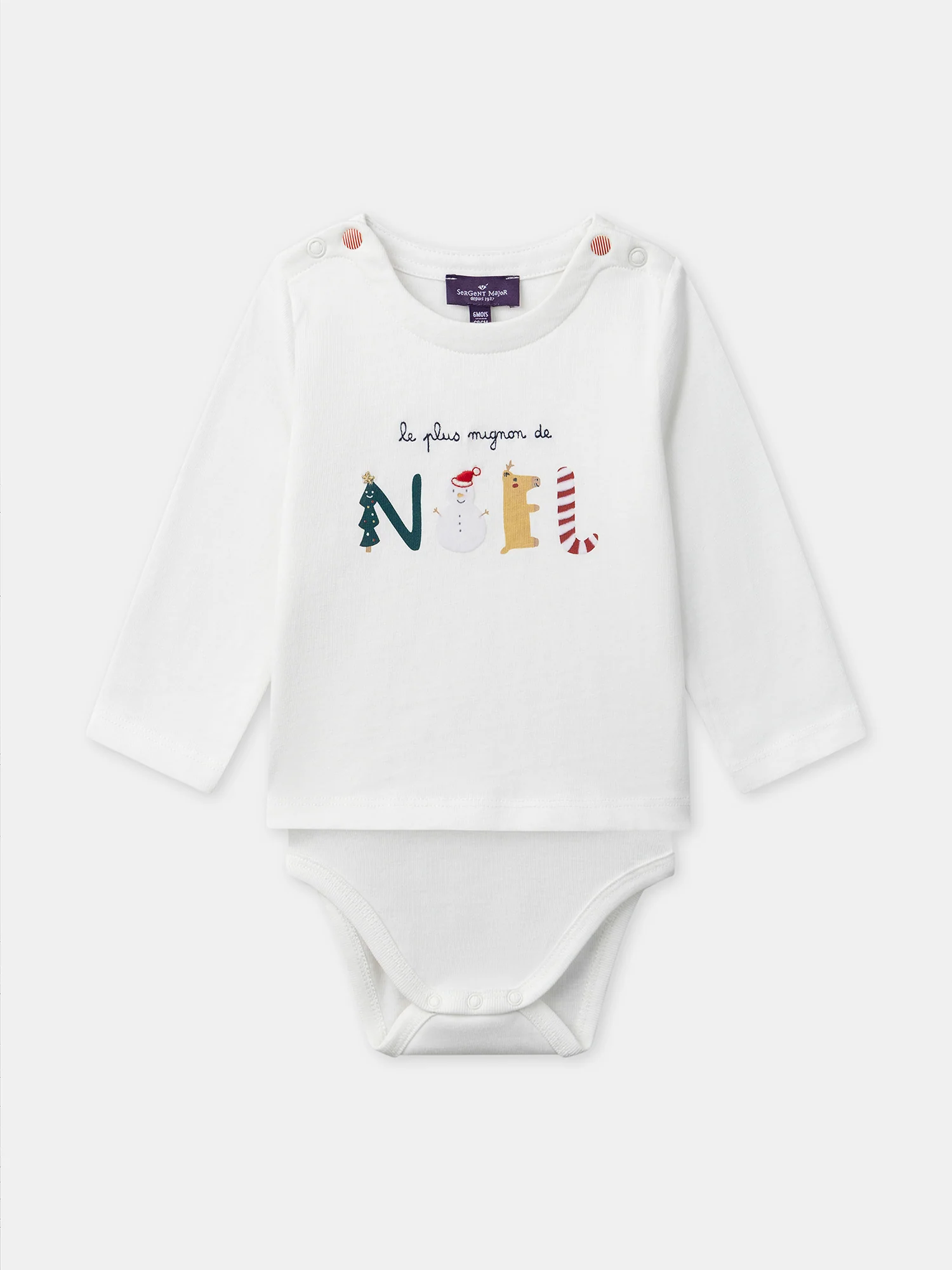 Body blanc à motifs noël Bébé Garçon