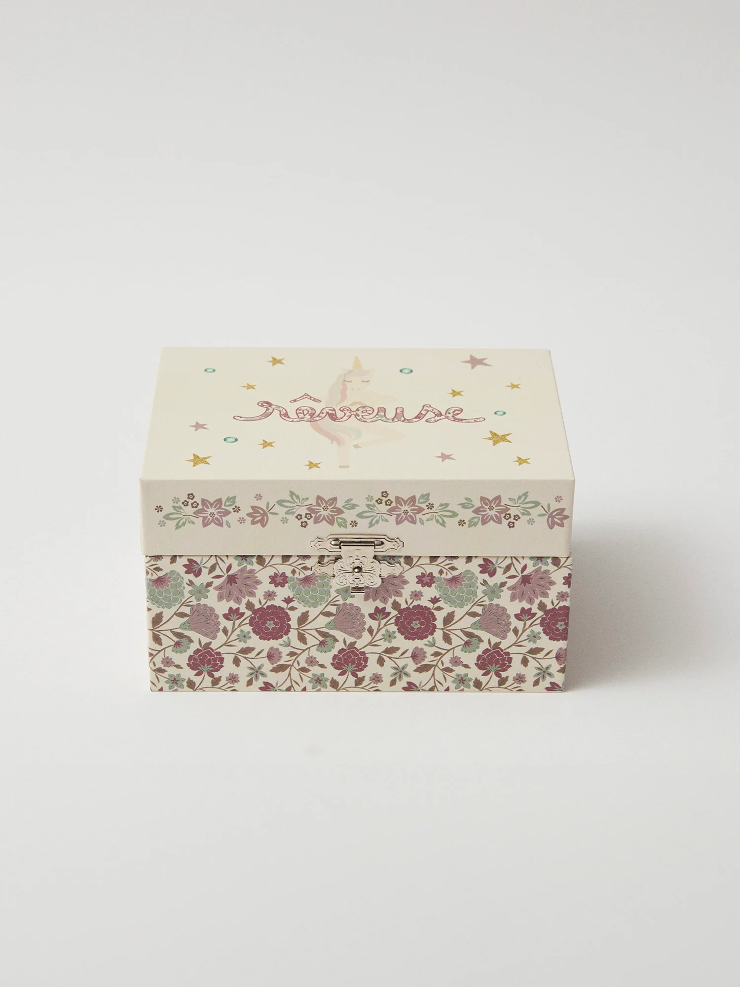 Boîte à musique licorne et imprimé fleuri - Image 3