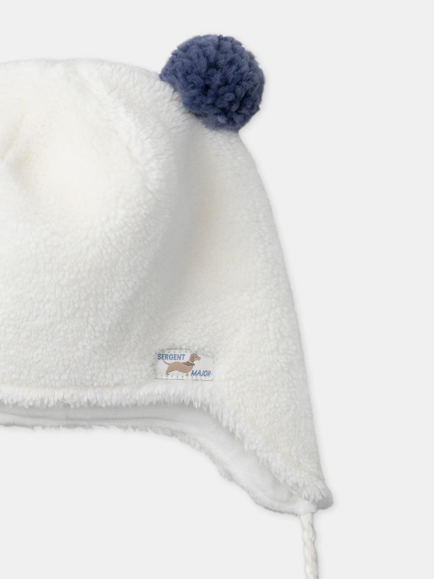 Bonnet cache oreille blanc à pompom Fille - Image 2