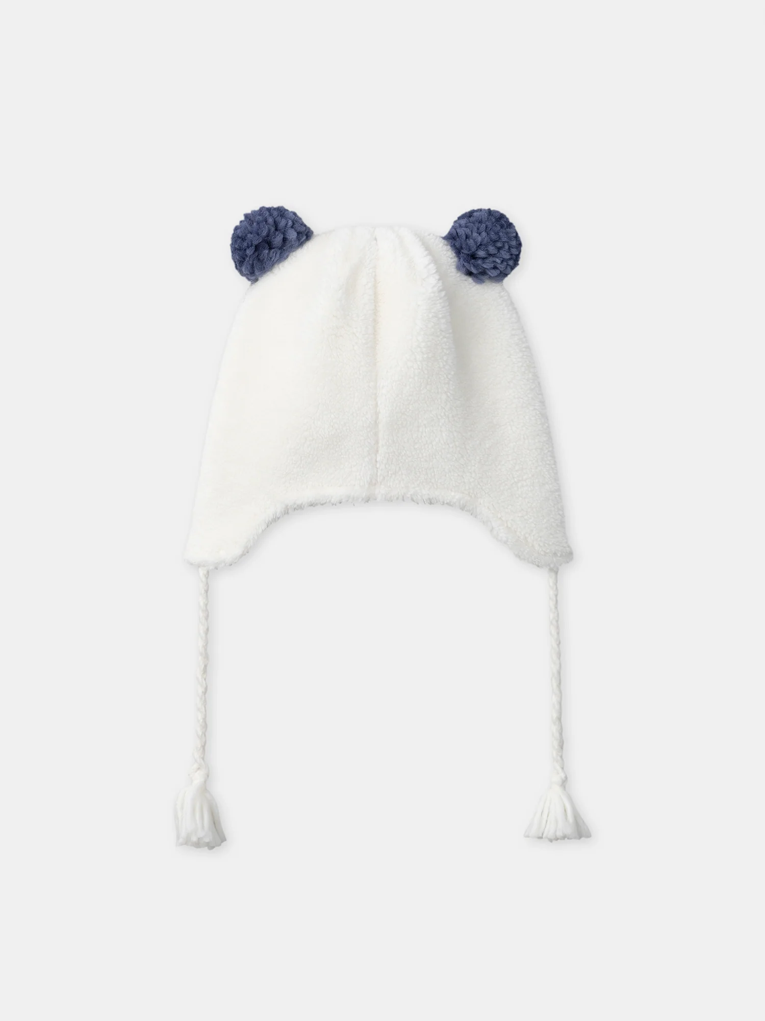 Bonnet cache oreille blanc à pompom Fille - Image 3