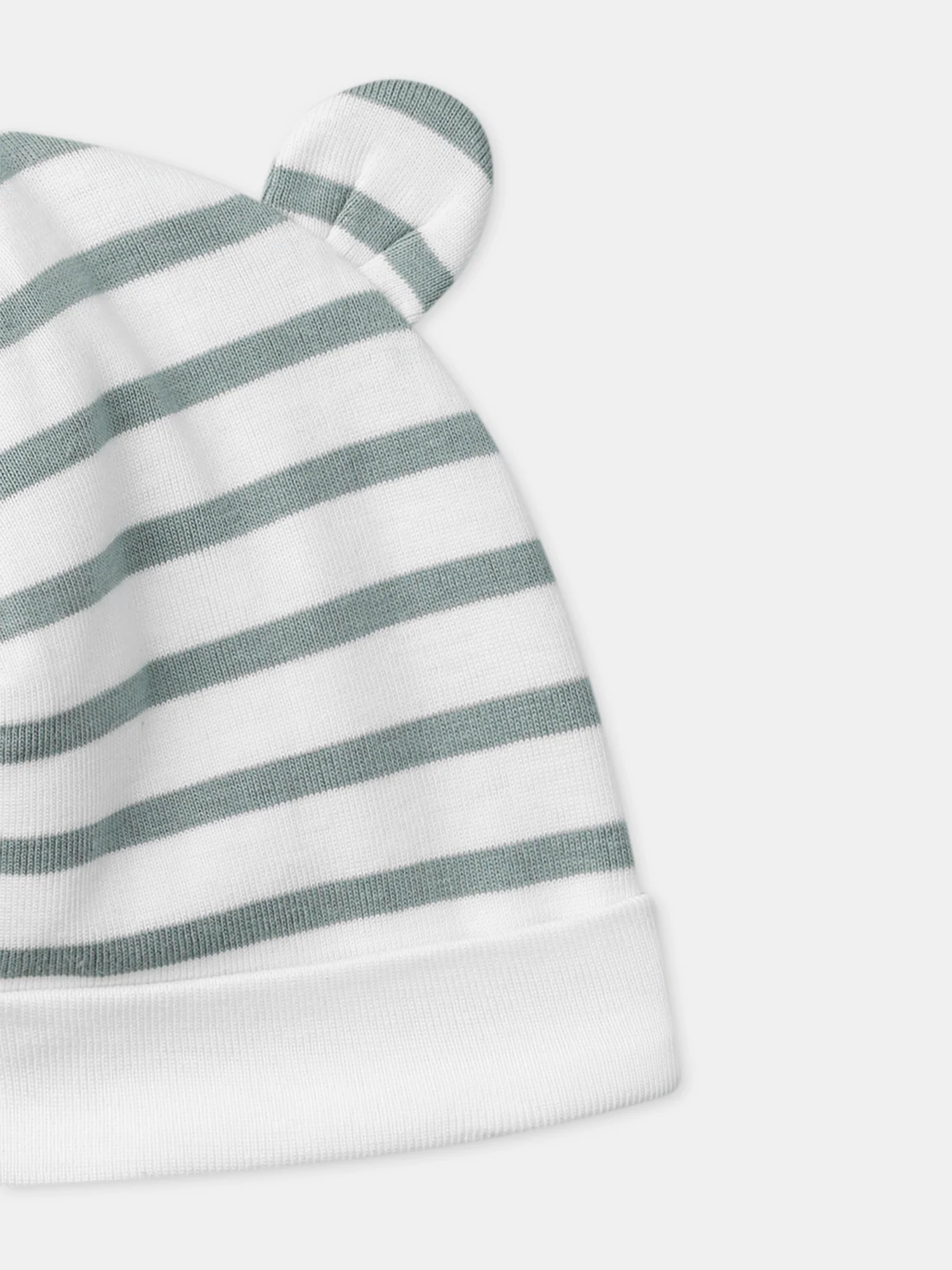 Bonnet à rayures bleu grisées Naissance Garçon - Image 2