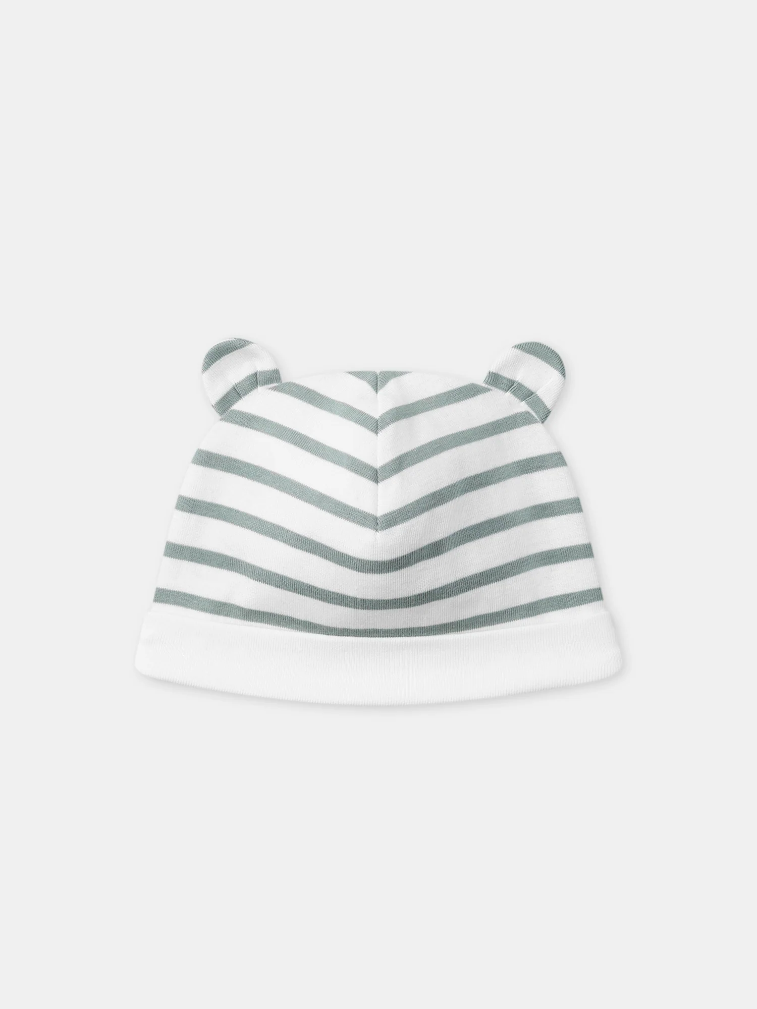 Bonnet à rayures bleu grisées Naissance Garçon - Image 3