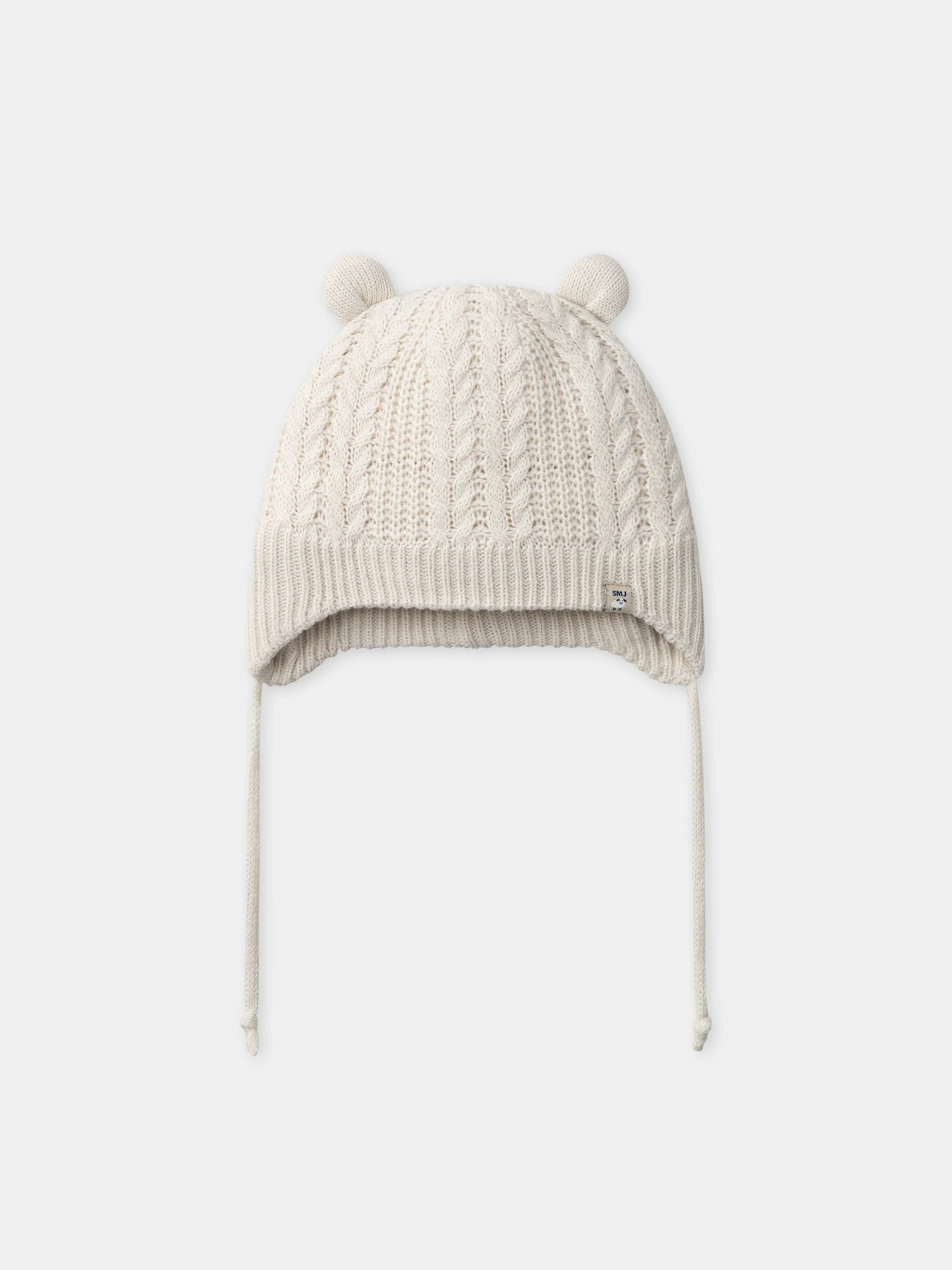 Bonnet cache oreilles en maille tressé Bébé Garçon