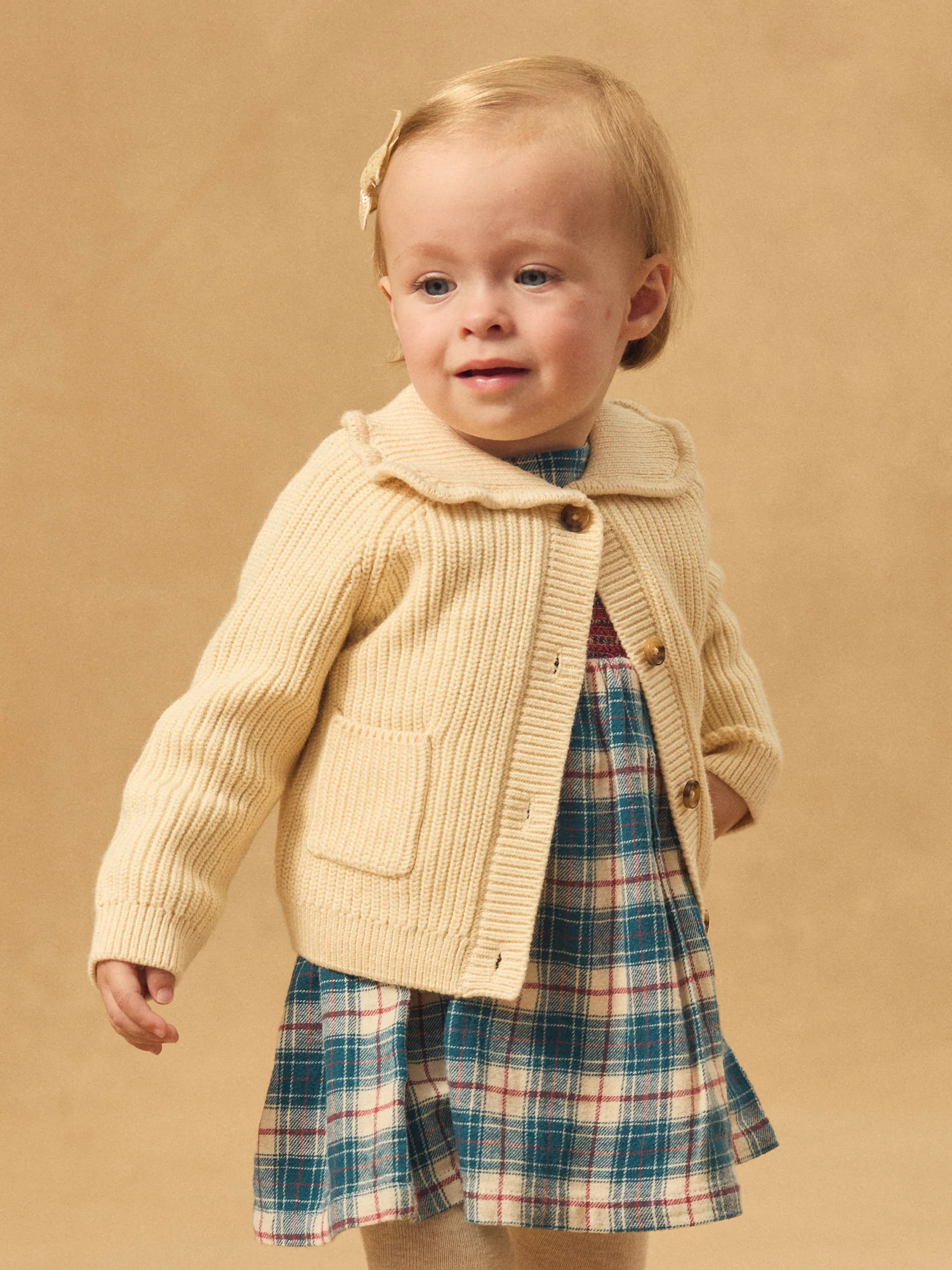 Cardigan écru à col Bébé Fille - Image 2