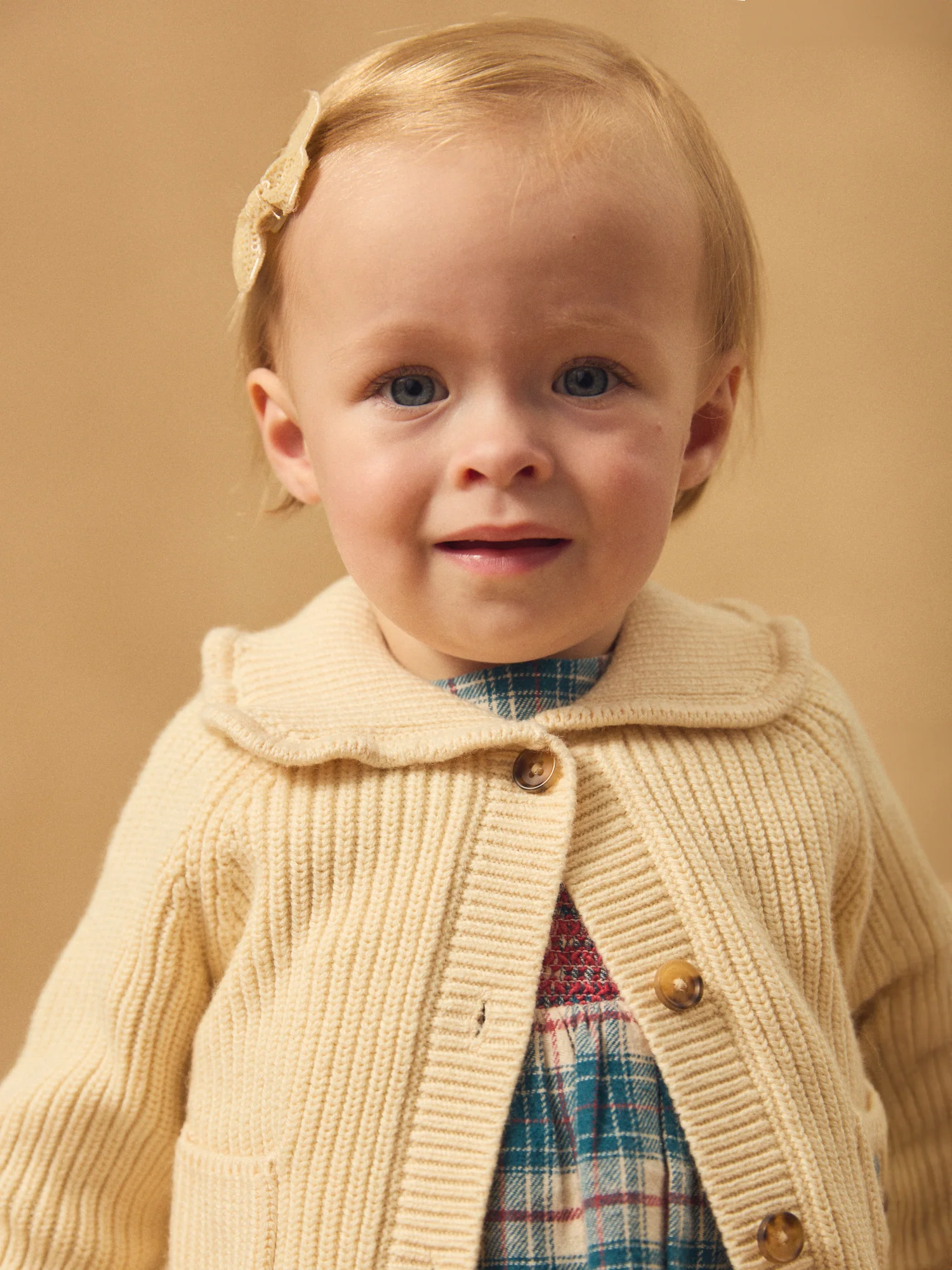 Cardigan écru à col Bébé Fille - Image 3