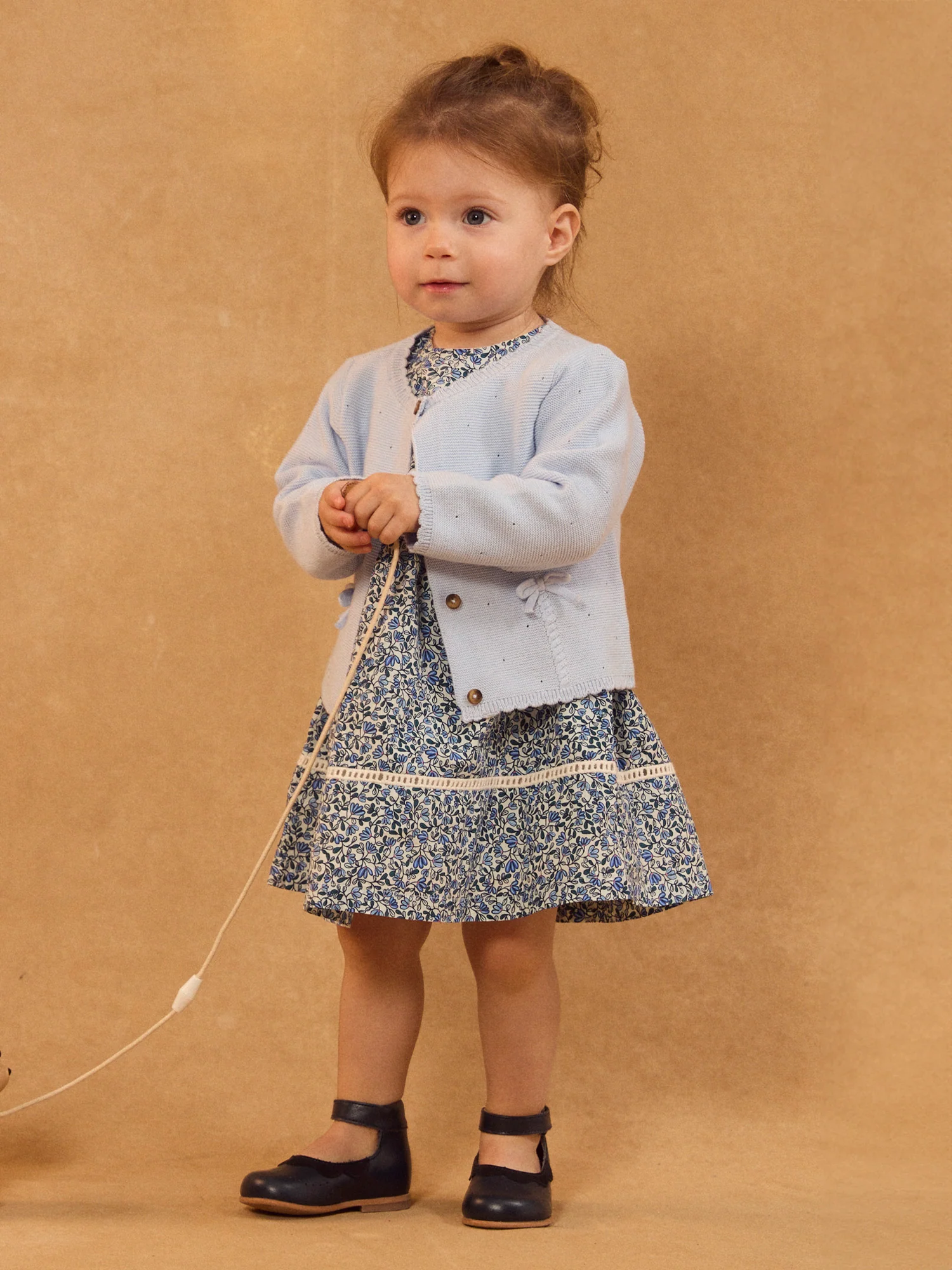 Cardigan bleu à noeuds Bébé Fille - Image 4