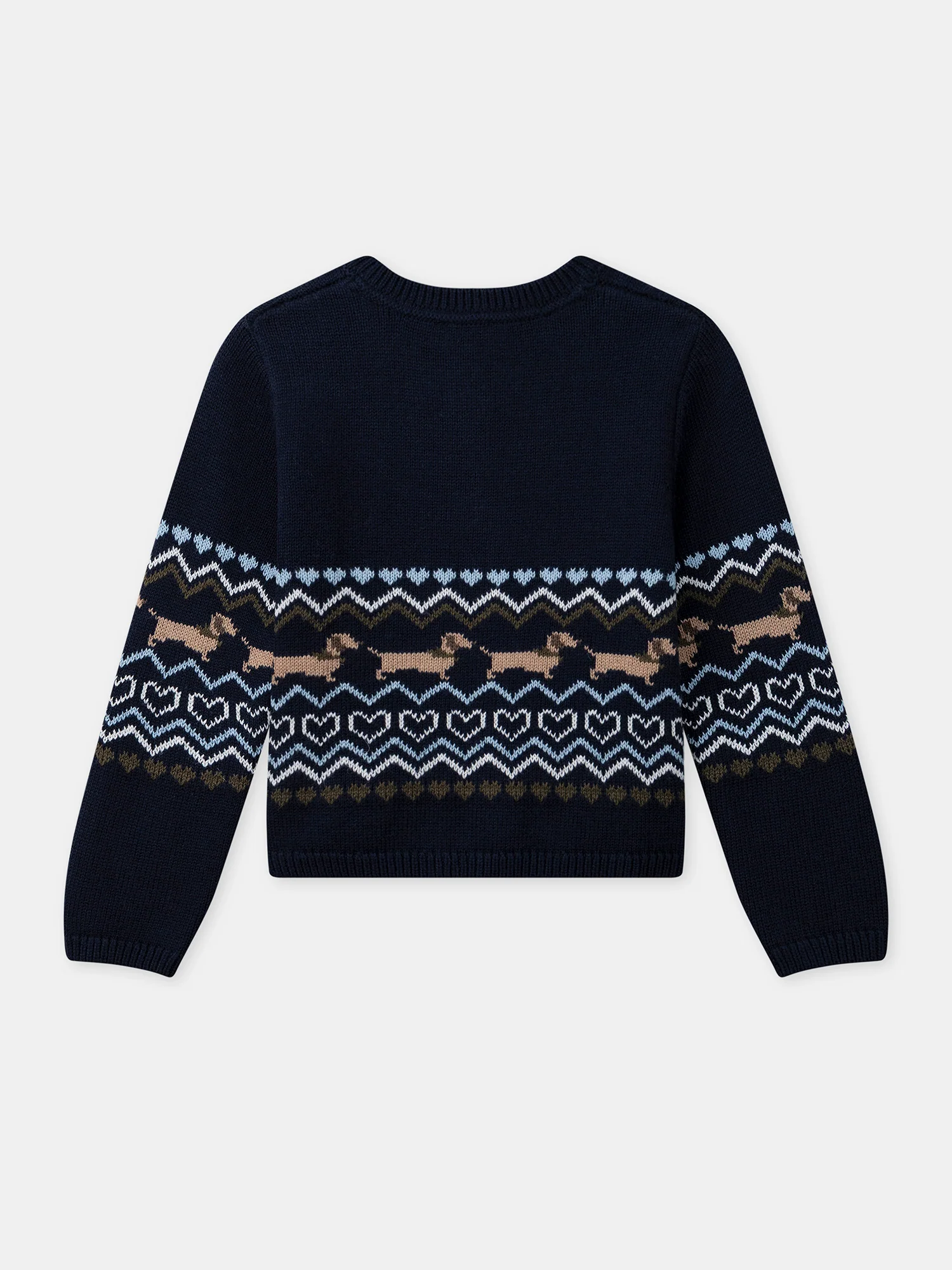 Cardigan bleu foncé à motif chien Fille - Image 6