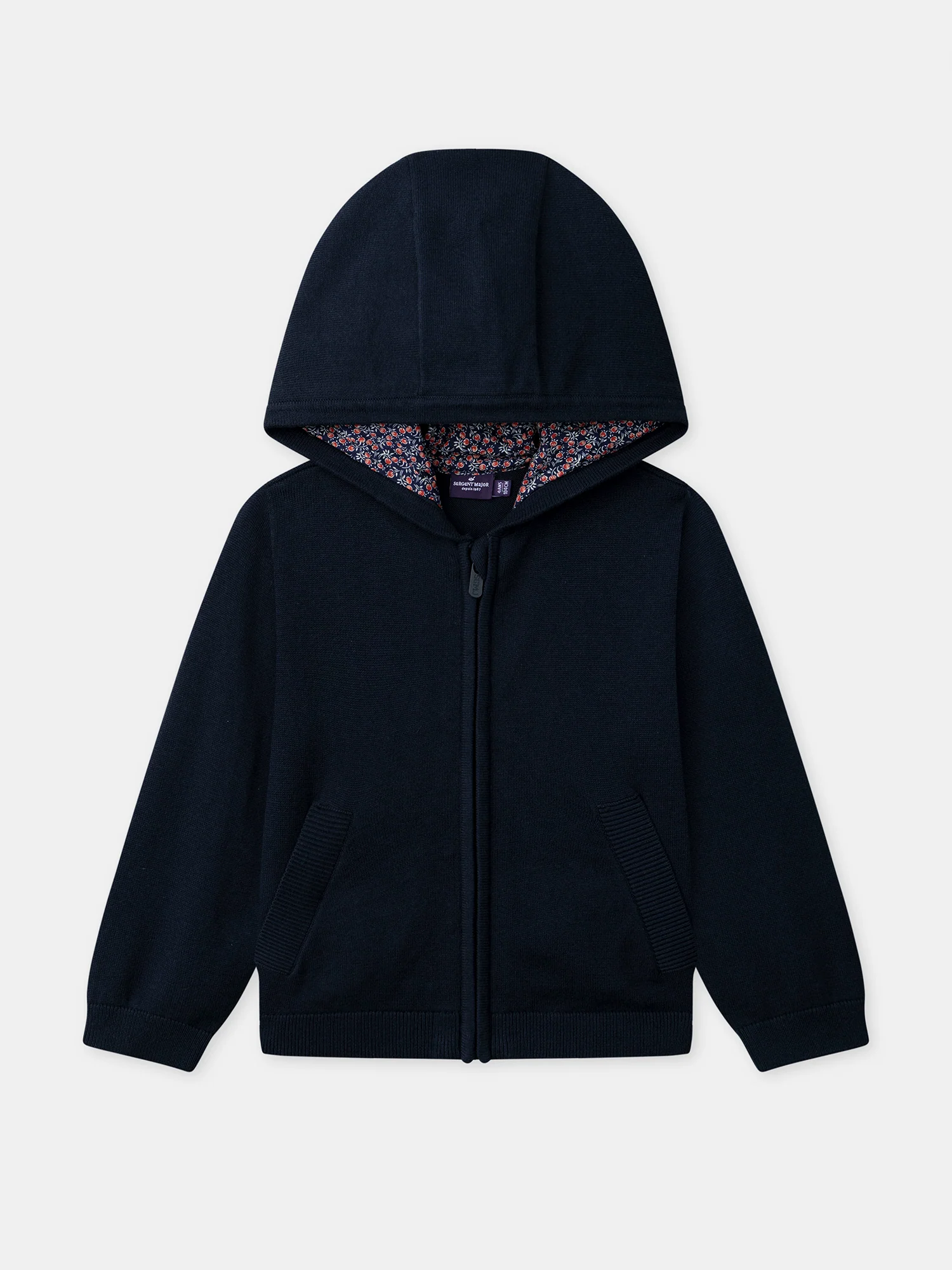 Gilet zippé à capuche bleu marine Fille