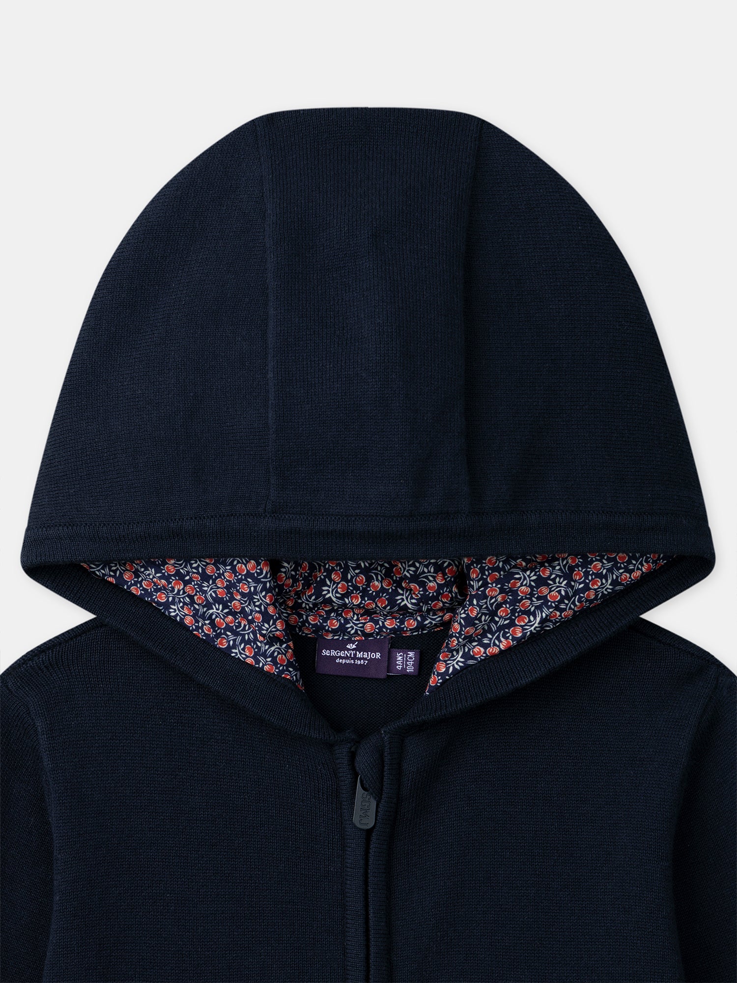 Gilet zippé à capuche bleu marine Fille - Image 2
