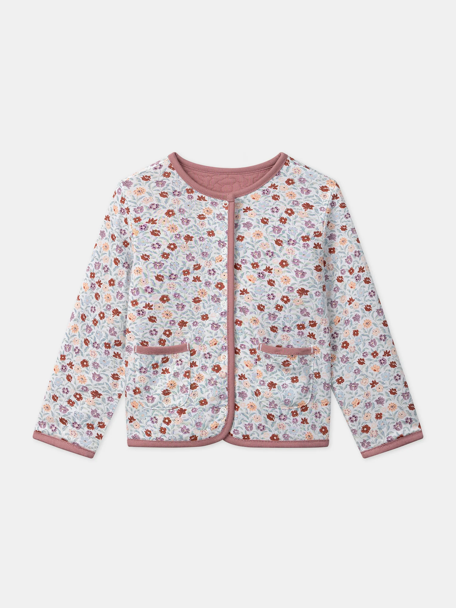 Cardigan réversible fleuri ou uni - Image 2
