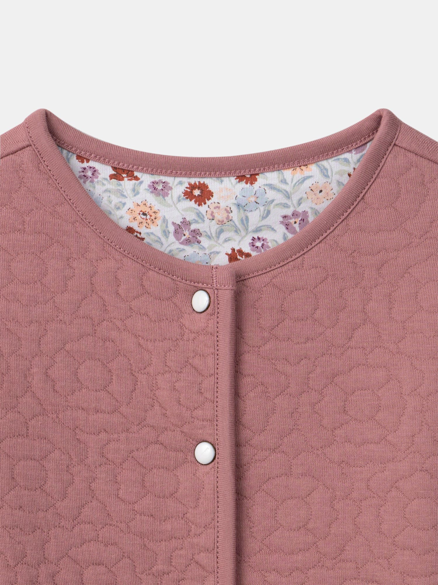 Cardigan réversible fleuri ou uni - Image 3