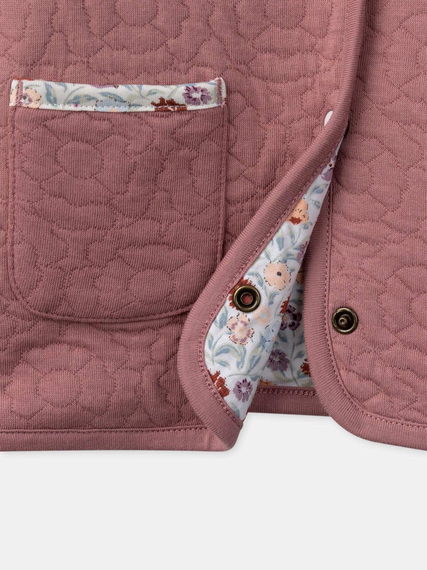 Cardigan réversible fleuri ou uni - Image 5