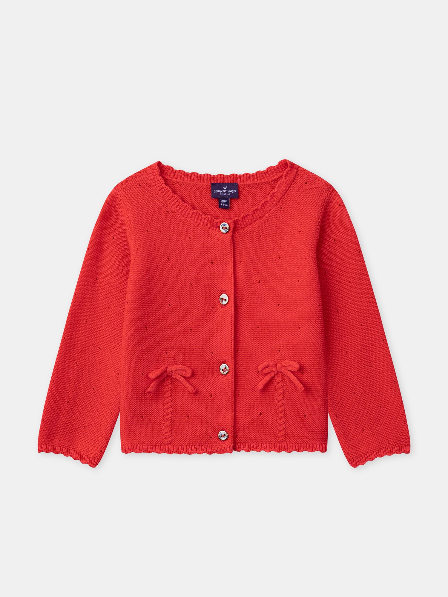 Cardigan rouge Ă nĆuds BĂ©bĂ© Fille