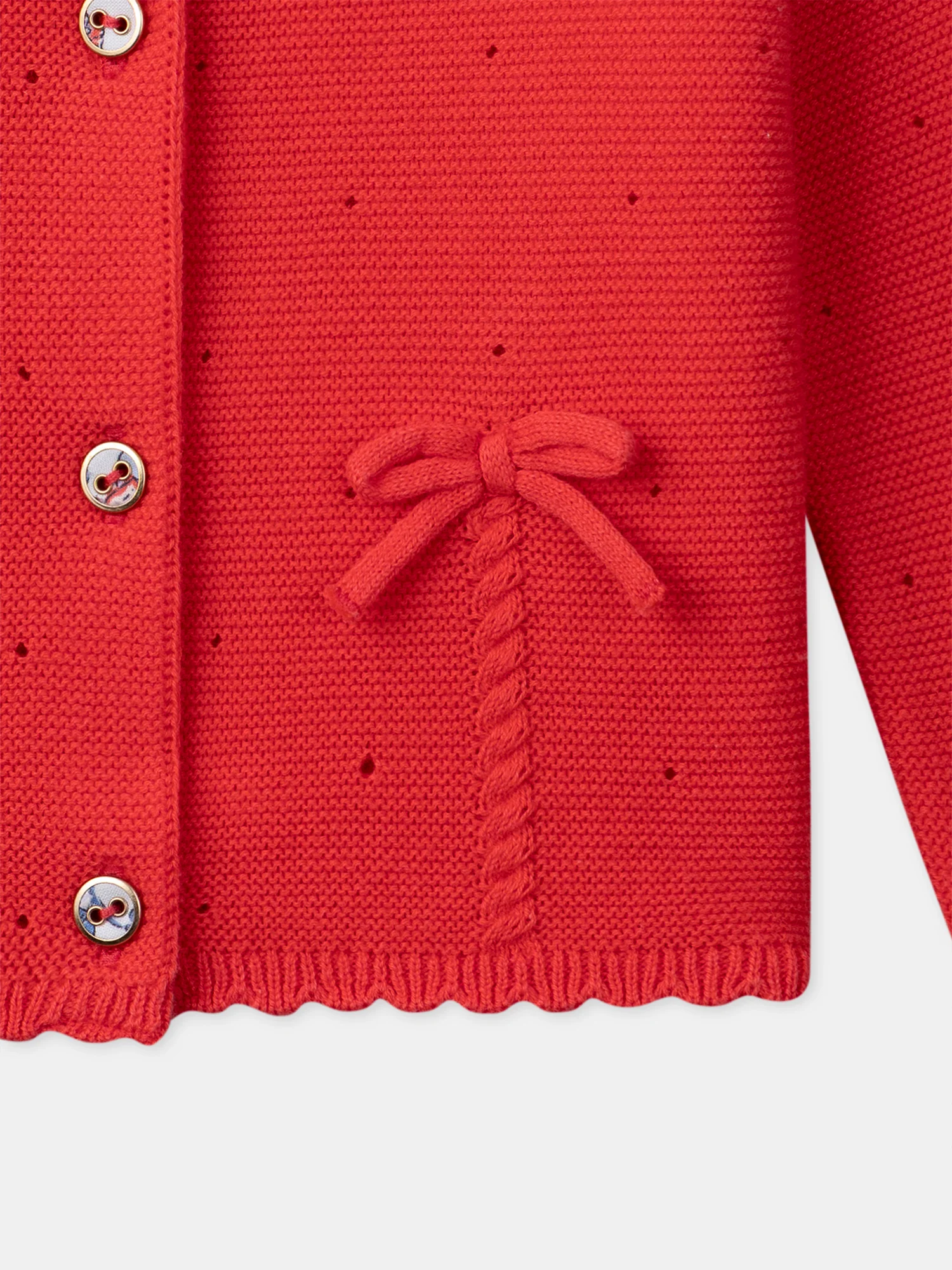 Cardigan rouge Ă nĆuds BĂ©bĂ© Fille - Image 6