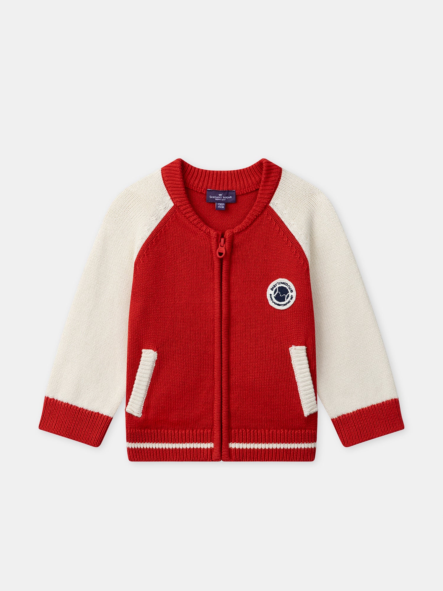 Gilet rouge et écru Bébé Garçon