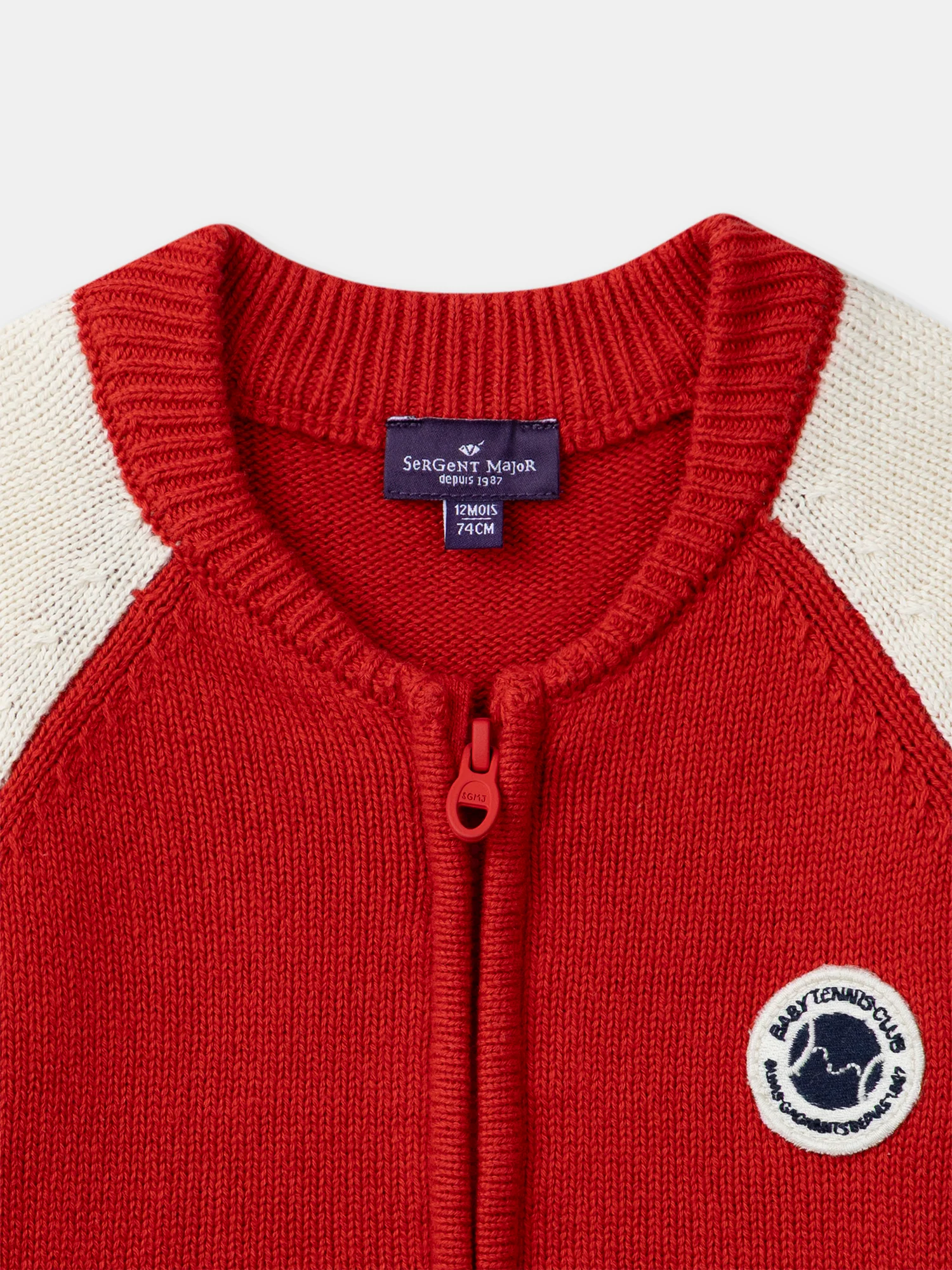 Gilet rouge et écru Bébé Garçon - Image 2