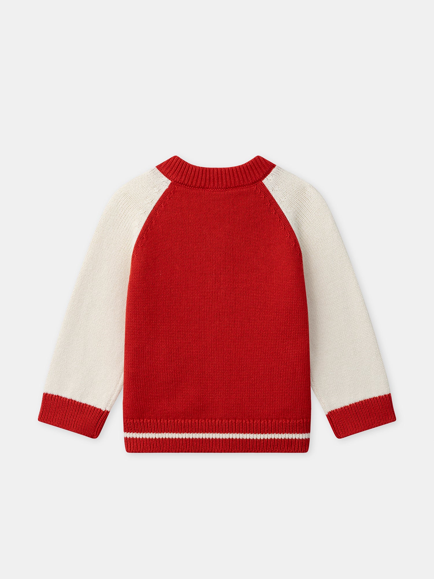 Gilet rouge et écru Bébé Garçon - Image 3