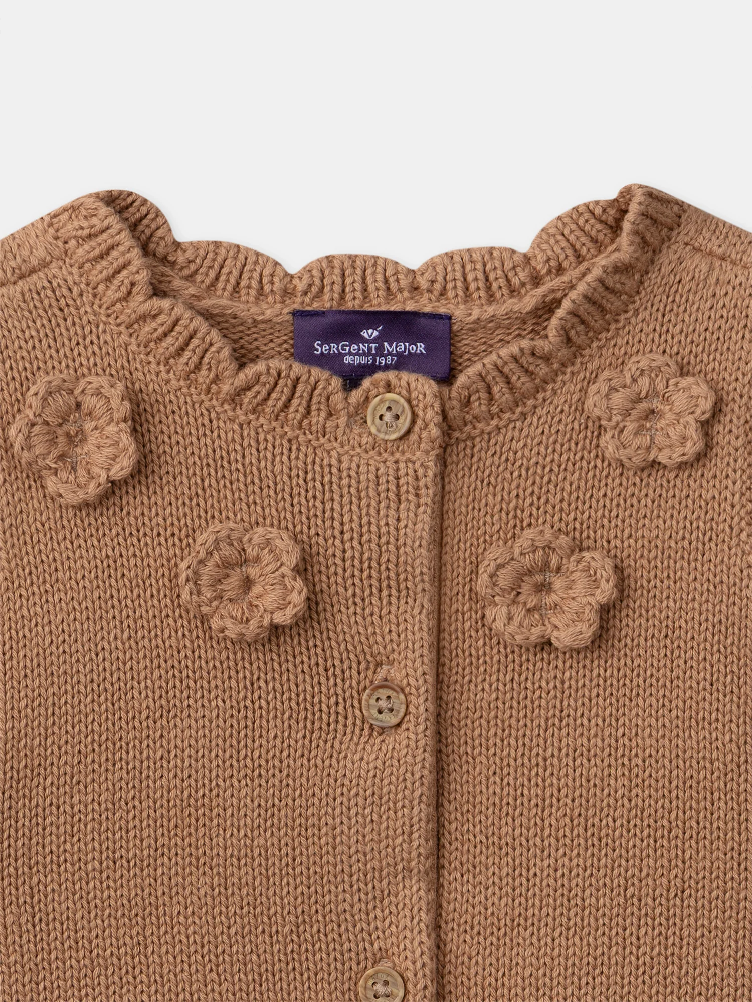 Cardigan marron sans manches Bébé Fille - Image 5