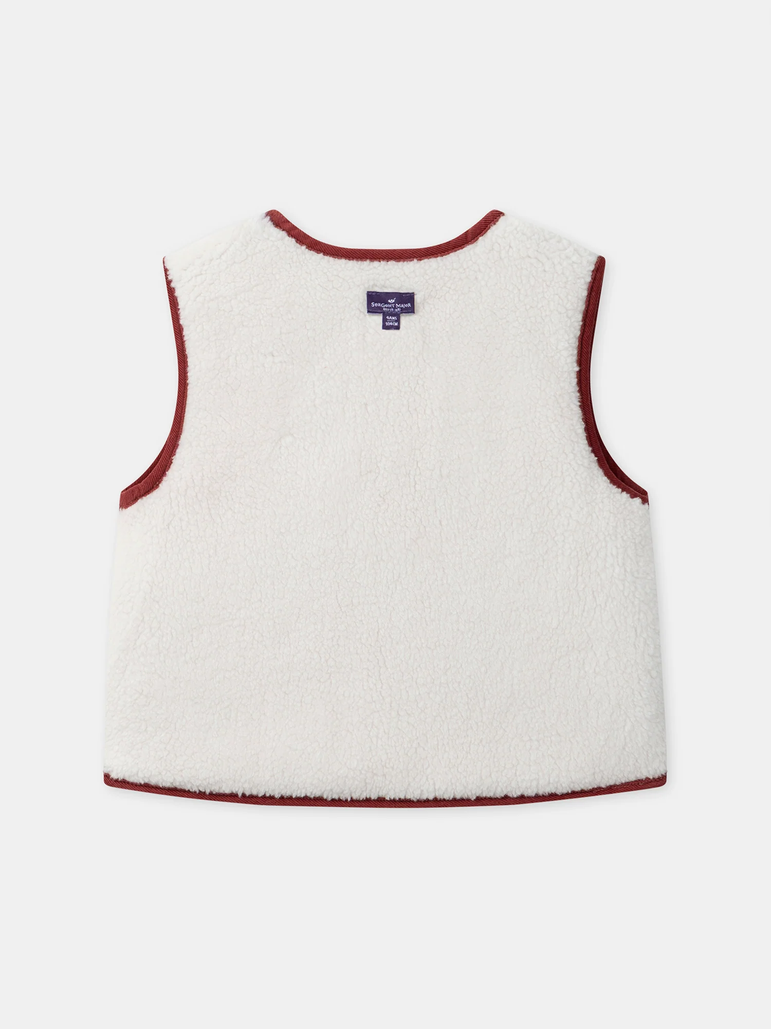 Cardigan sans manches réversible rouge ou écru Fille - Image 11