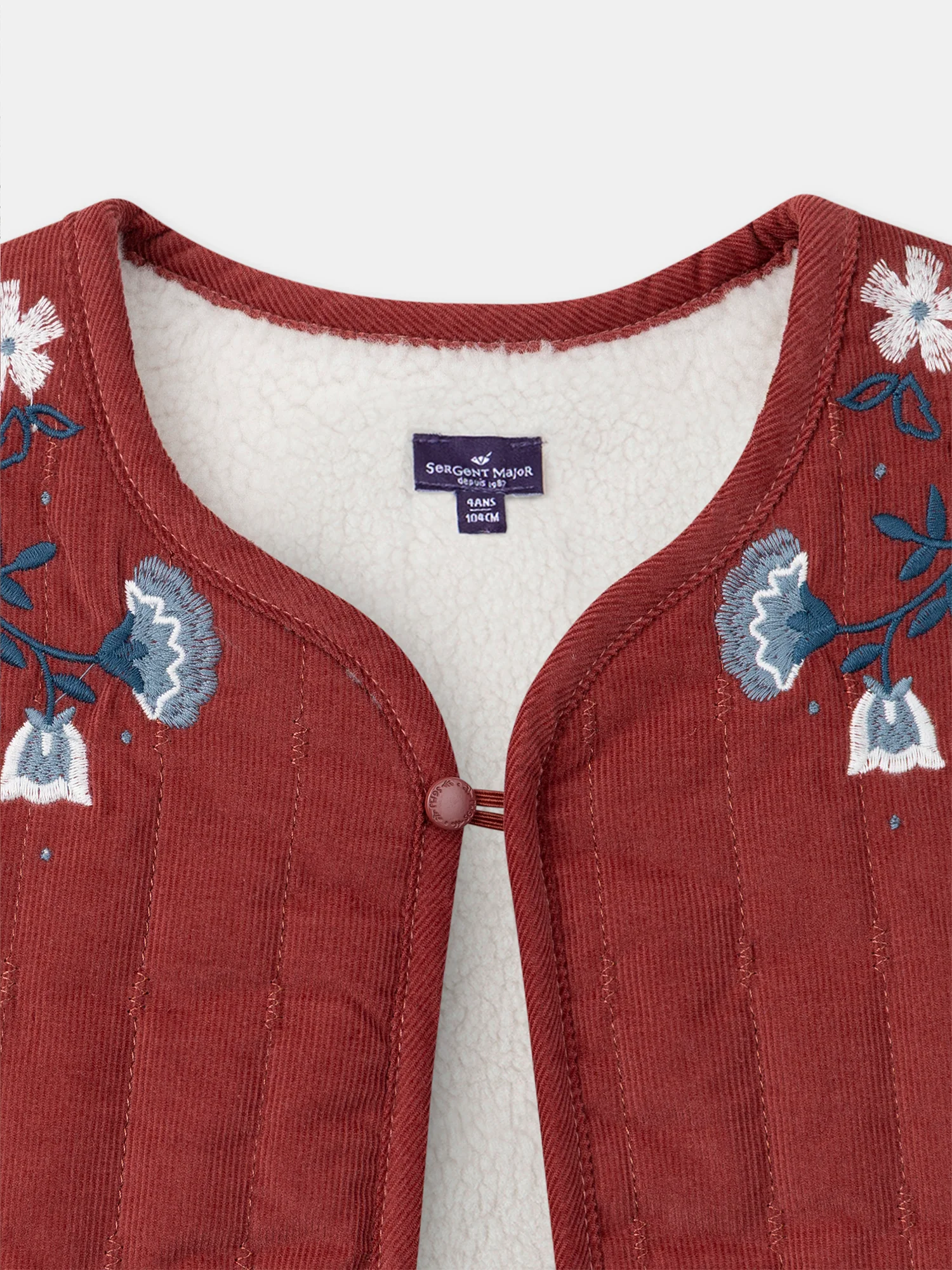 Cardigan sans manches réversible rouge ou écru Fille - Image 9