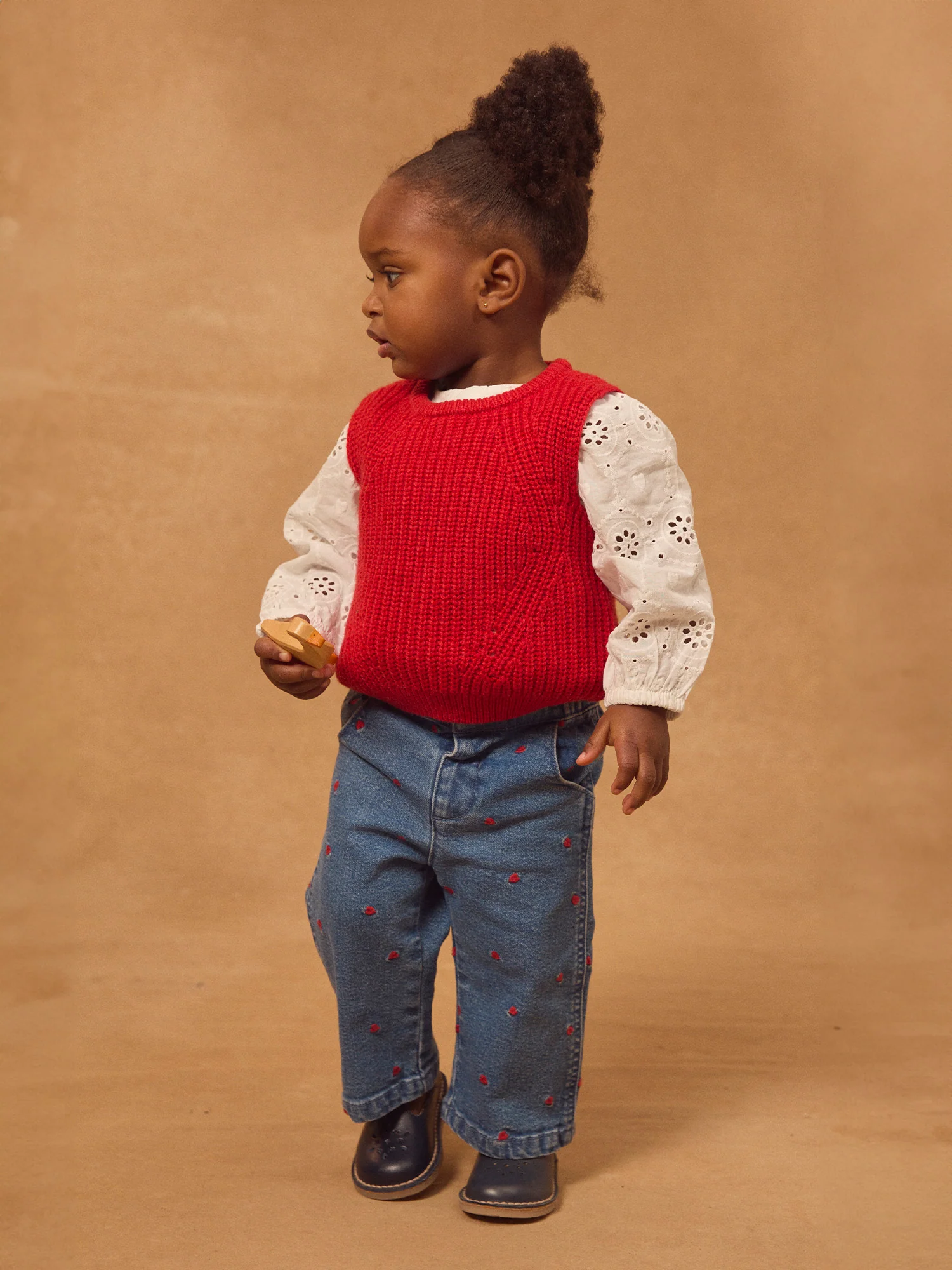 Pull sans manches rouge Bébé Fille - Image 5
