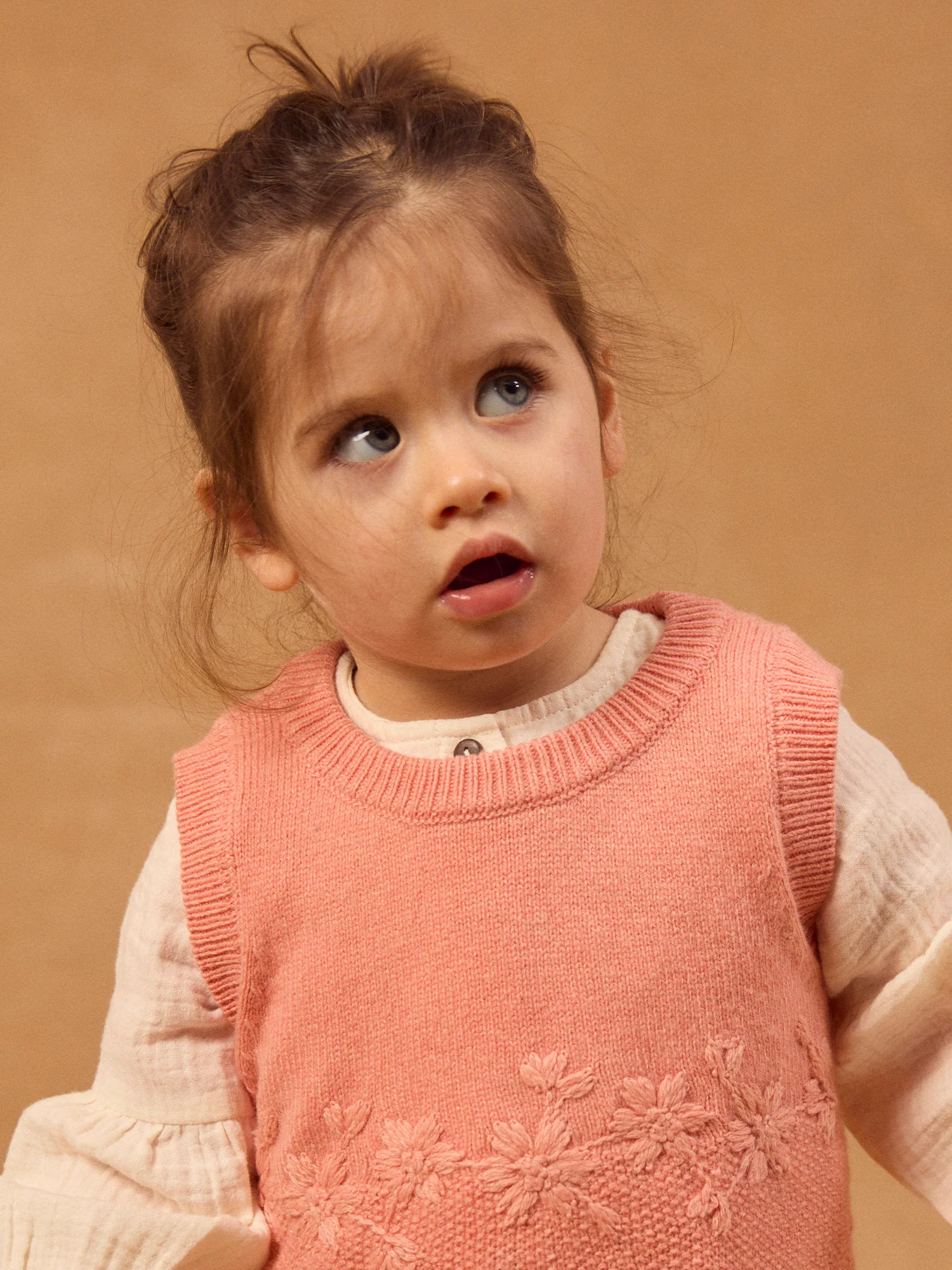 Pull corail sans manches Bébé Fille - Image 3