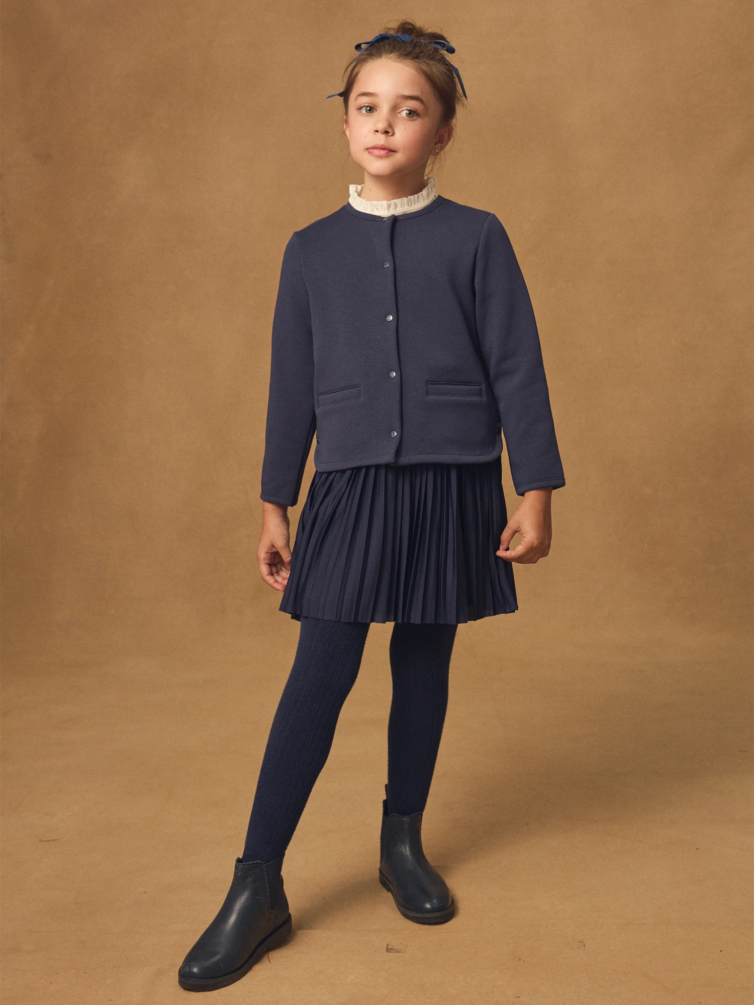 Cardigan bleu marine Fille - Image 3