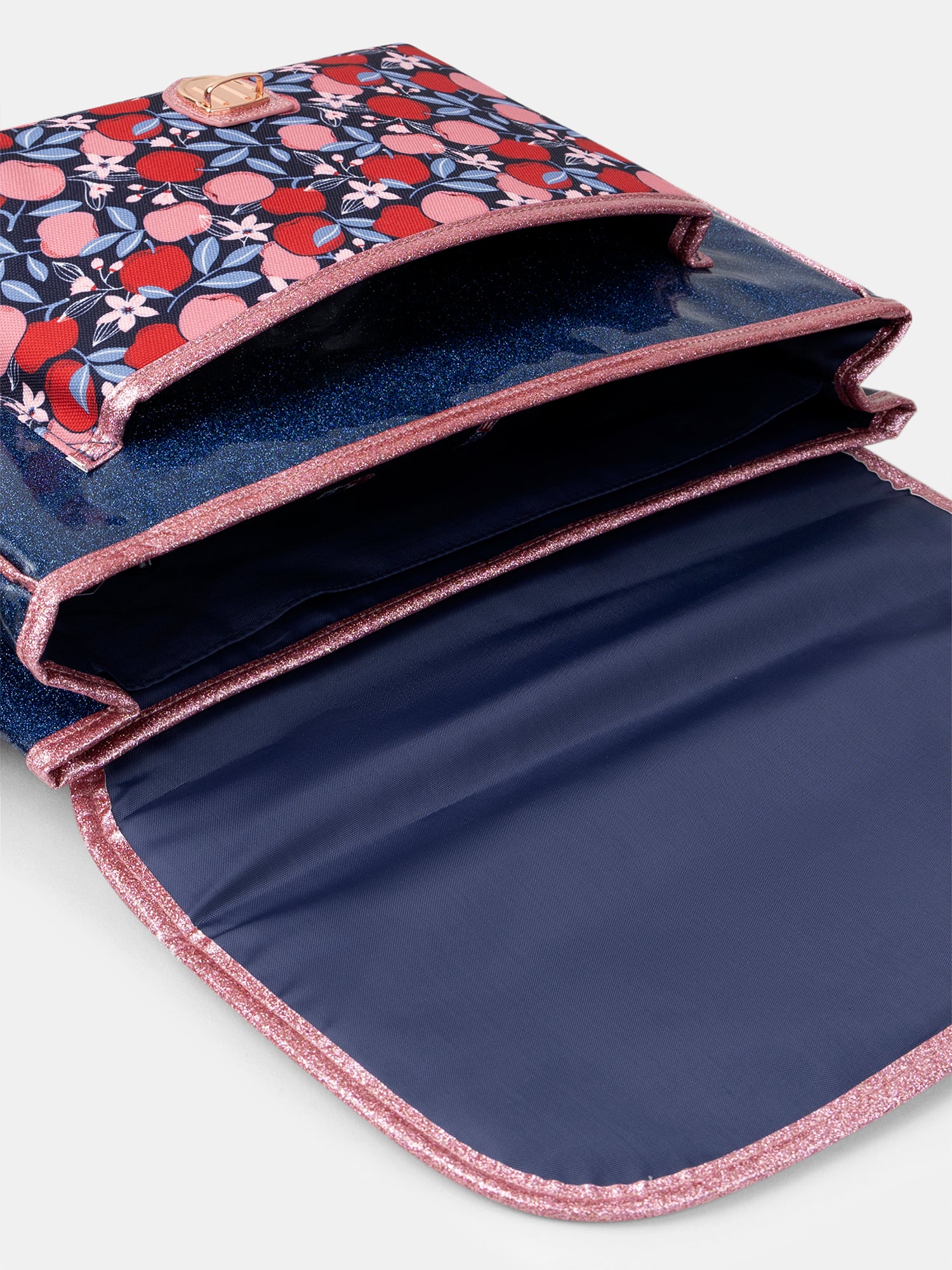 Cartable bleu et rose pailletés imprimé pommes Fille - Image 5