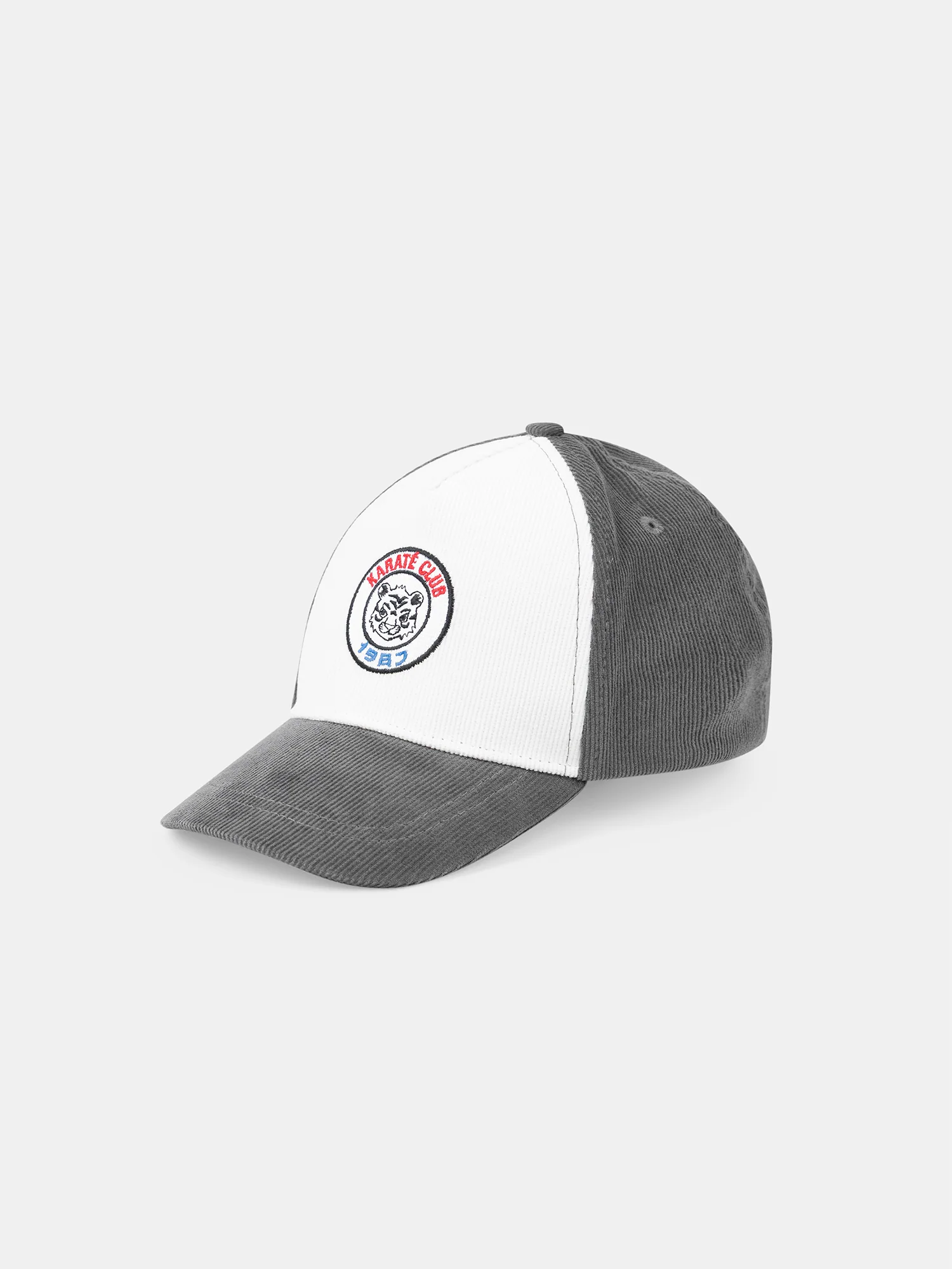 Casquette gris et blanc en velours avec patch tigre Garçon - Image 6