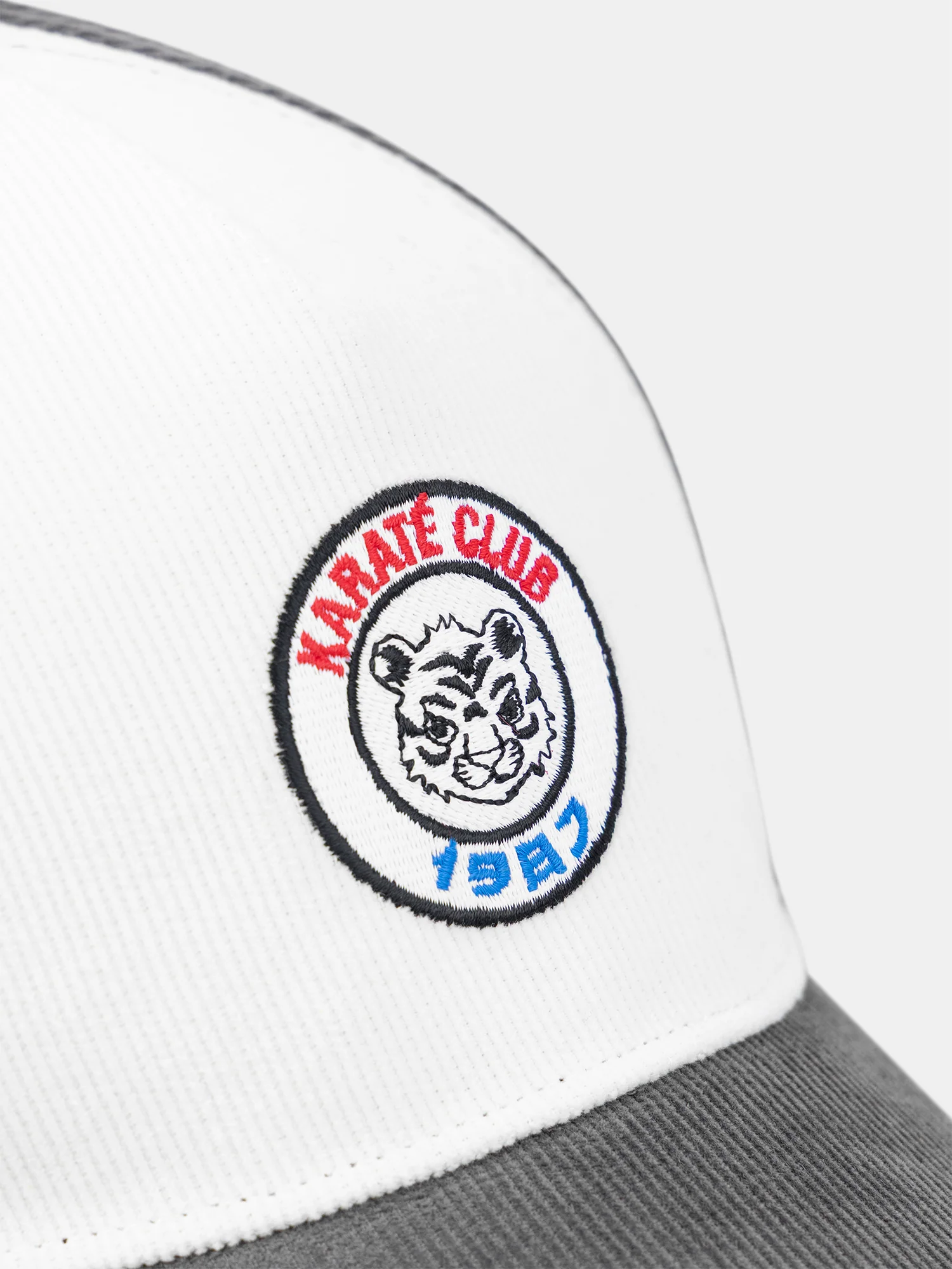 Casquette gris et blanc en velours avec patch tigre Garçon - Image 7