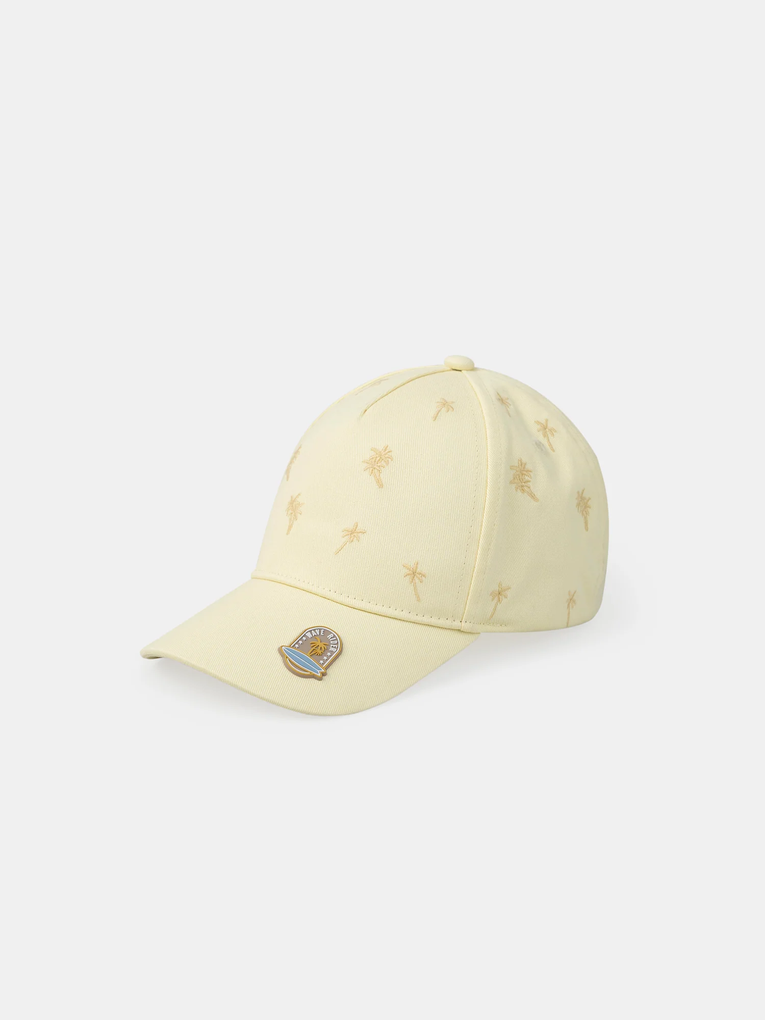 Casquette jaune brodée palmiers - Image 3