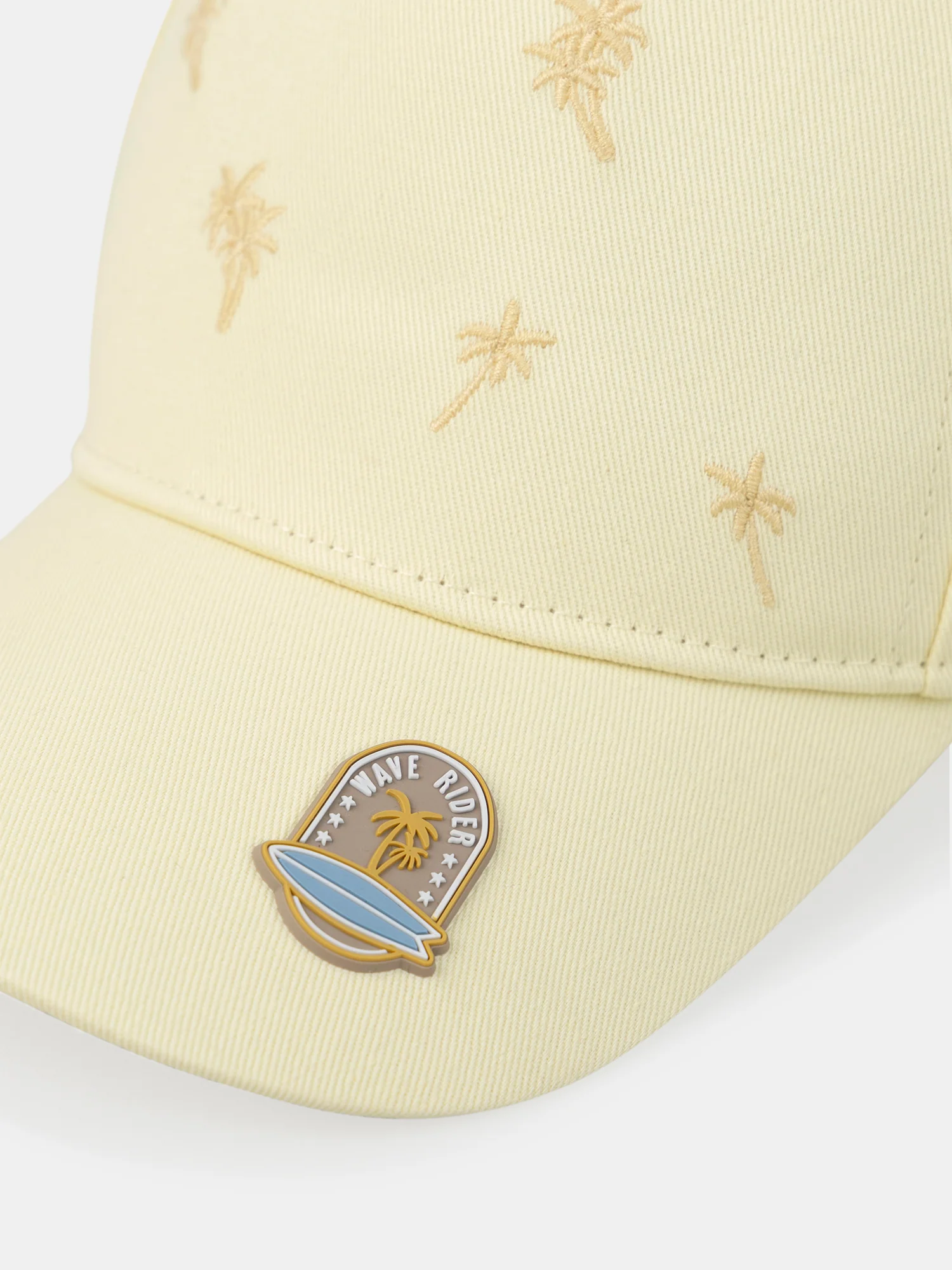 Casquette jaune brodée palmiers - Image 8