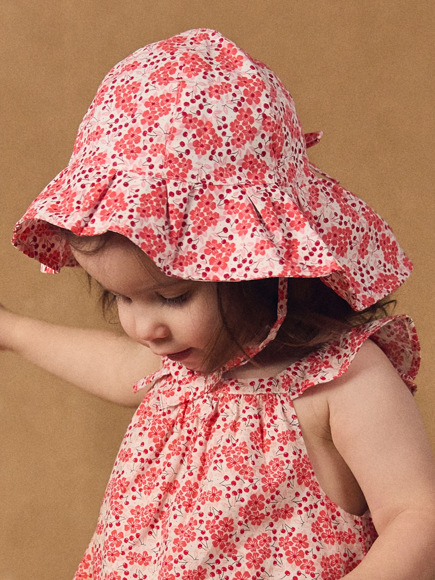 Chapeau cache nuque imprimé fleuri Bébé Fille - Image 2