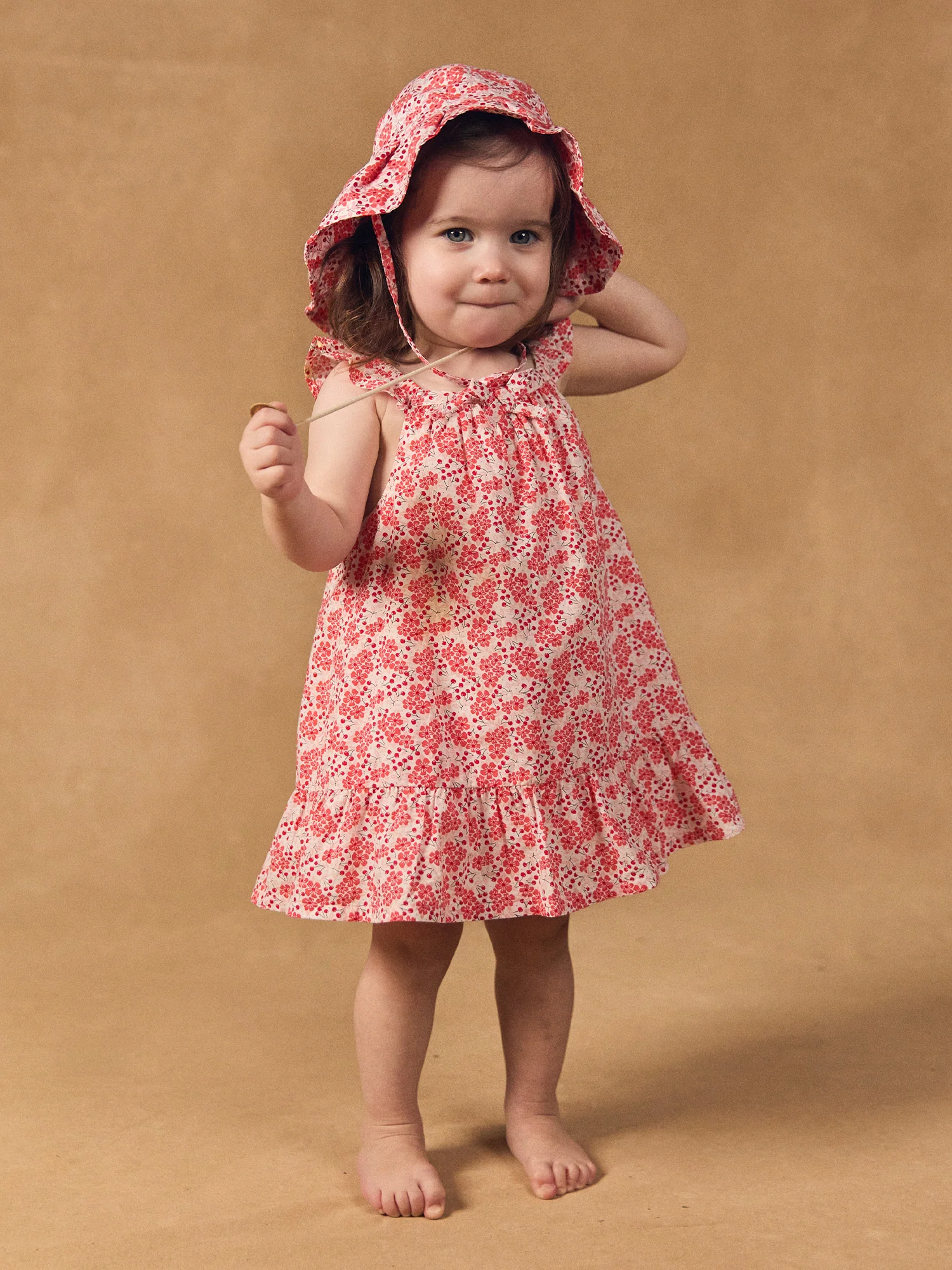 Chapeau cache nuque imprimé fleuri Bébé Fille - Image 3