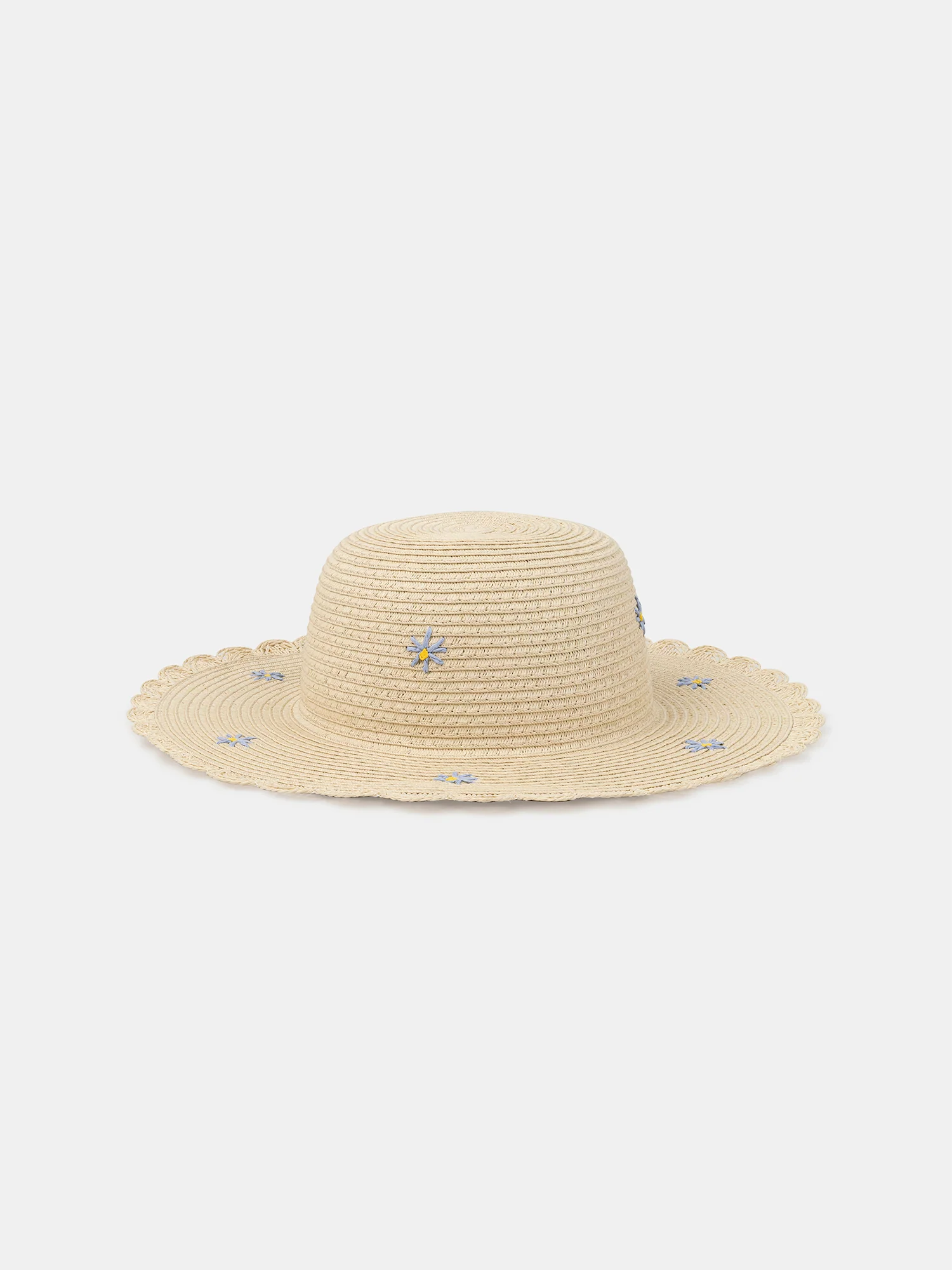 Chapeau de paille à broderies fleurs Fille - Image 3