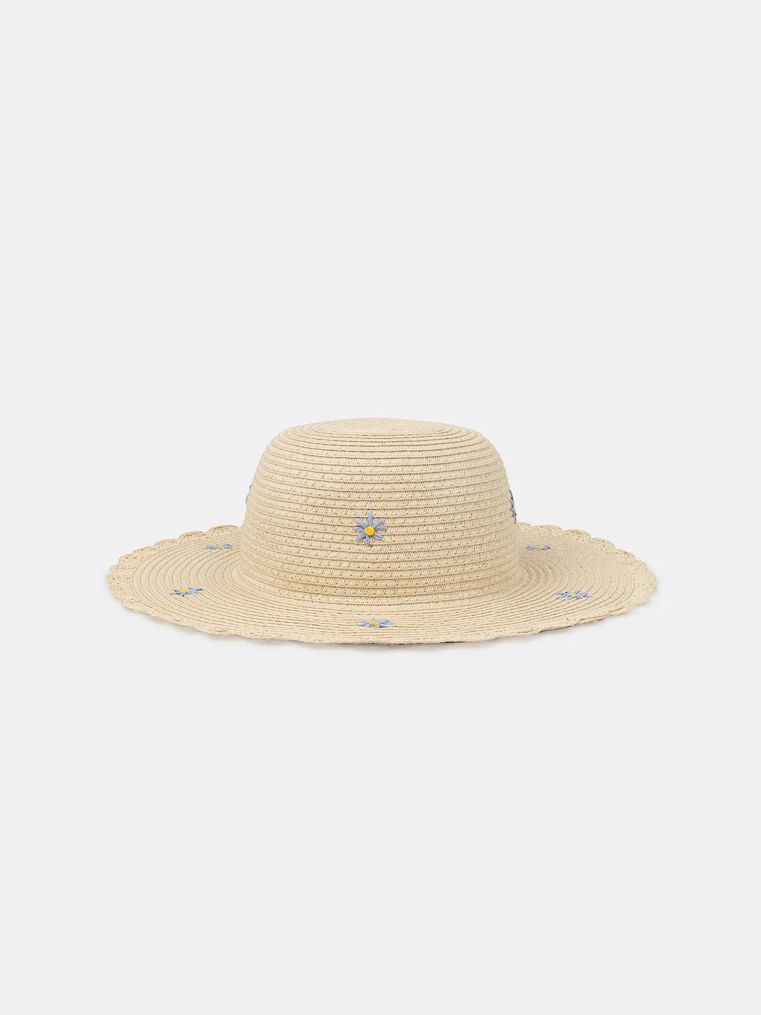 Chapeau de paille à broderies fleurs Fille - Image 5