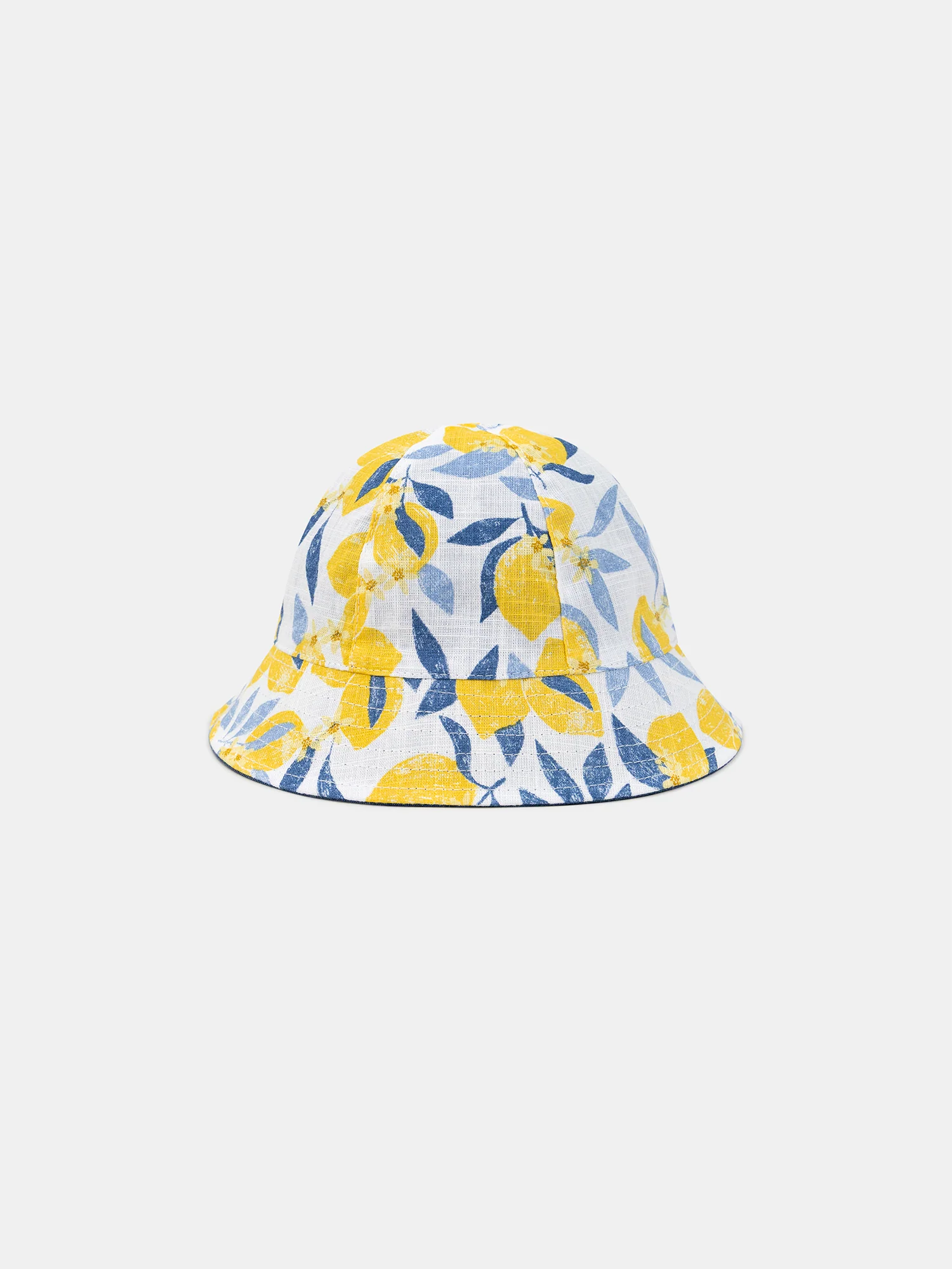 Chapeau réversible imprimé citrons ou en denim Bébé Fille